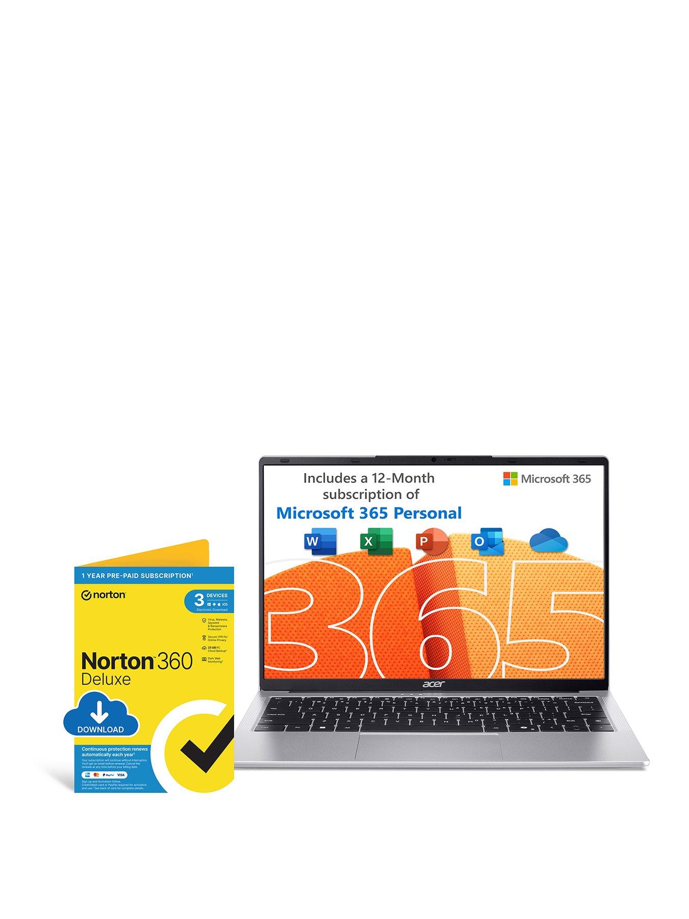 front image of acer-aspire-lite-14in-intel-core-3-8gb-ram-256gb-ssd-silver-with-norton-360