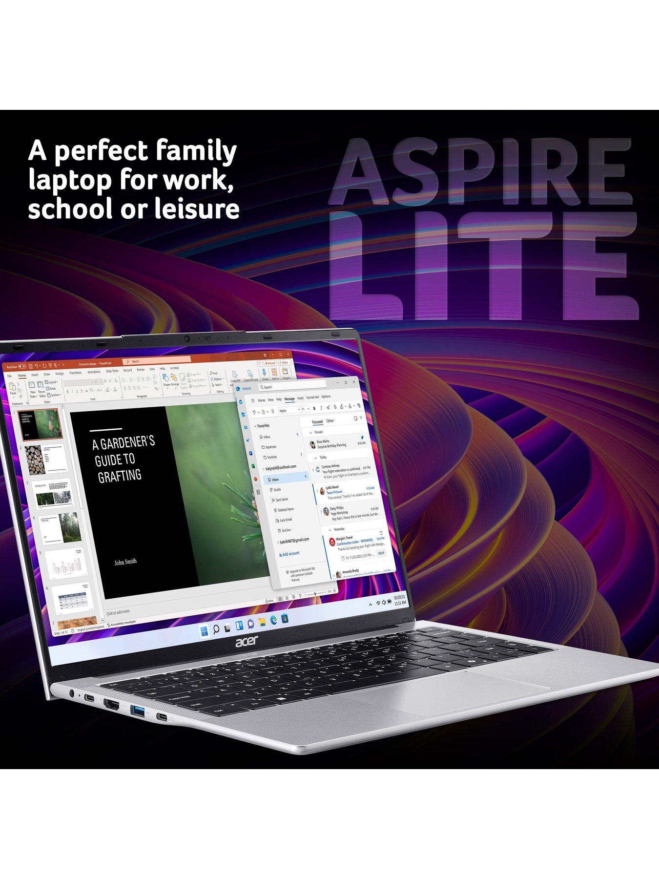  image of acer-aspire-lite-14in-intel-core-3-8gb-ram-256gb-ssd-silver-with-norton-360