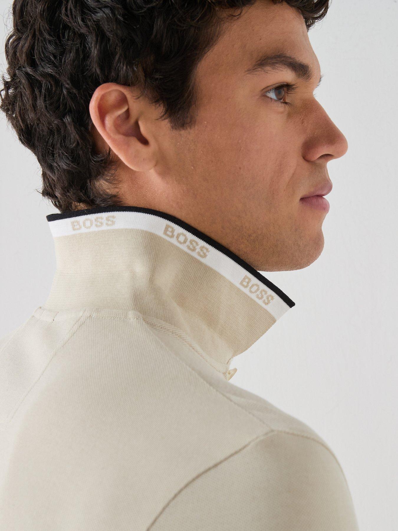 Image 5 of 6 of BOSS Paddy Regular Fit Tipping Polo Shirt &ndash; Light Beige