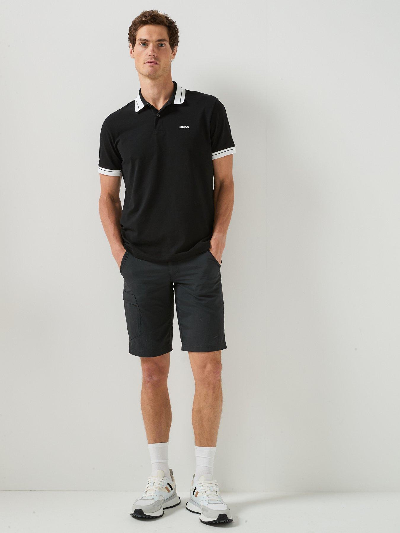 Image 3 of 5 of BOSS Jersey Tipped Polo Shirt - Black