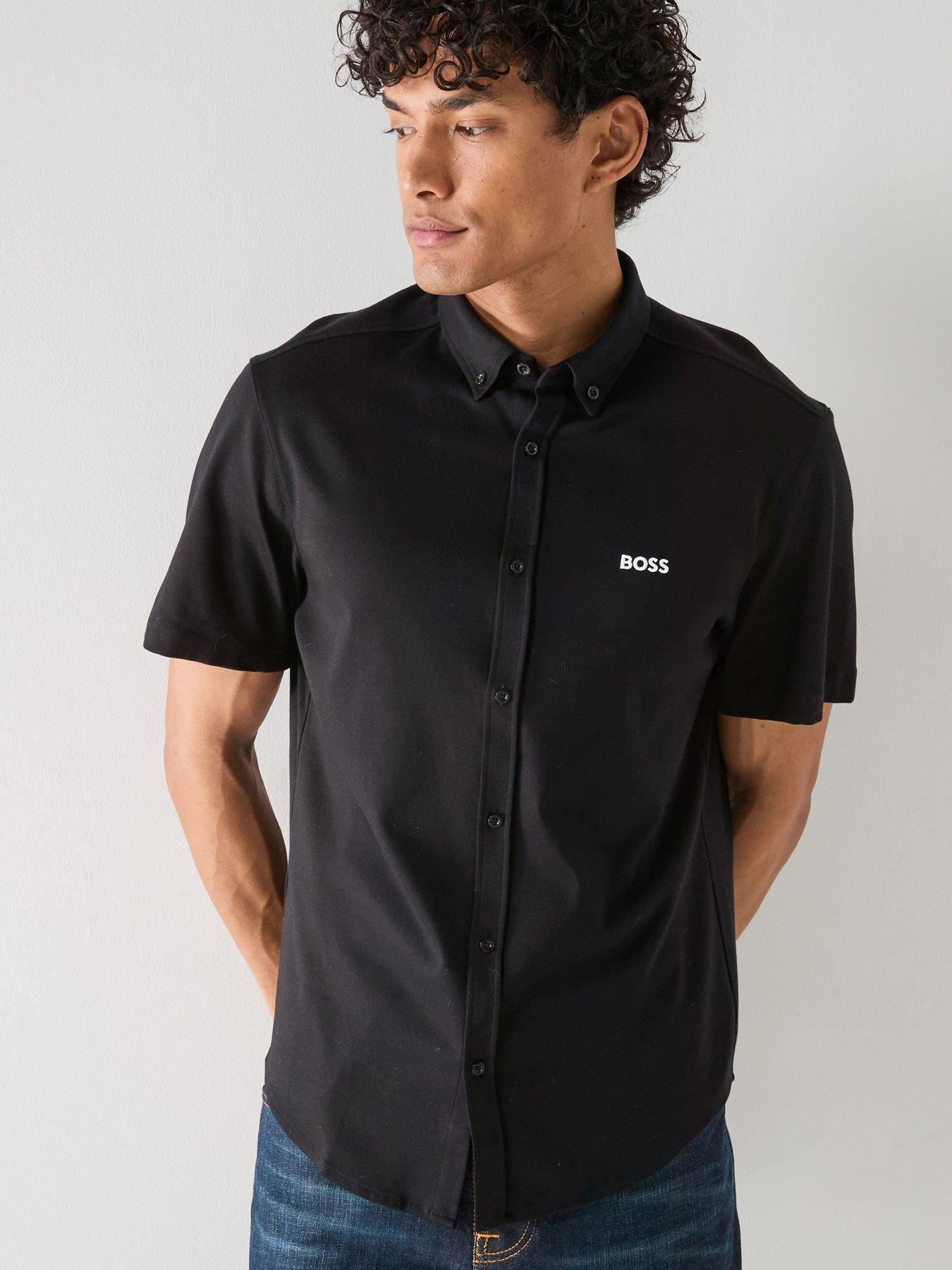  image of boss-motion-relaxed-fit-shirts-black