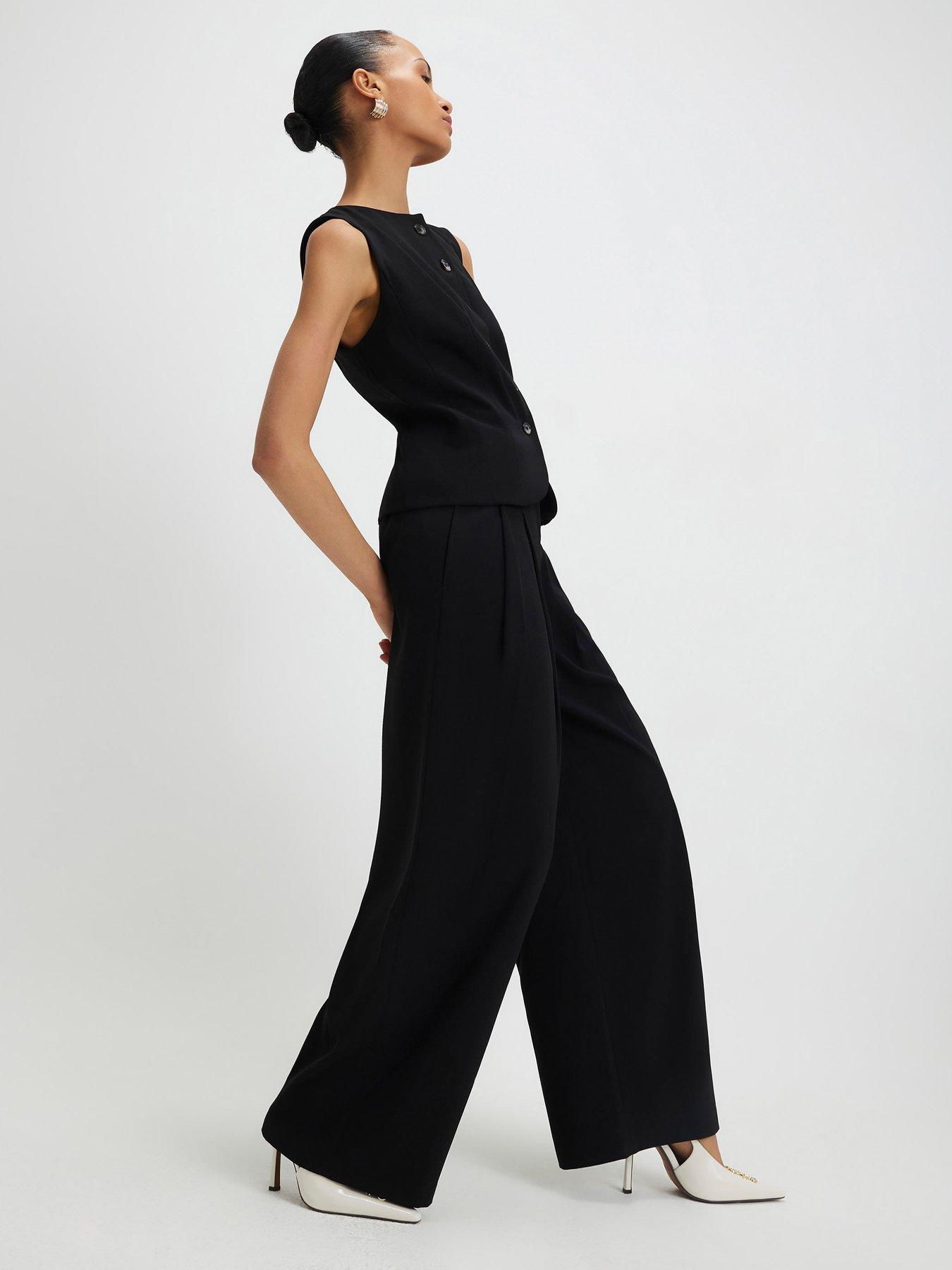 Image 1 of 4 of River Island Core Wide Leg Trouser - Black