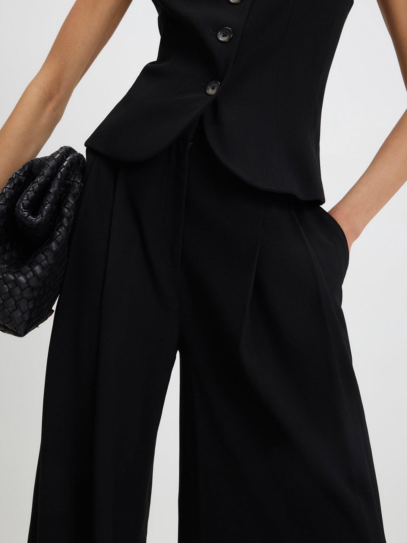 Image 4 of 4 of River Island Core Wide Leg Trouser - Black