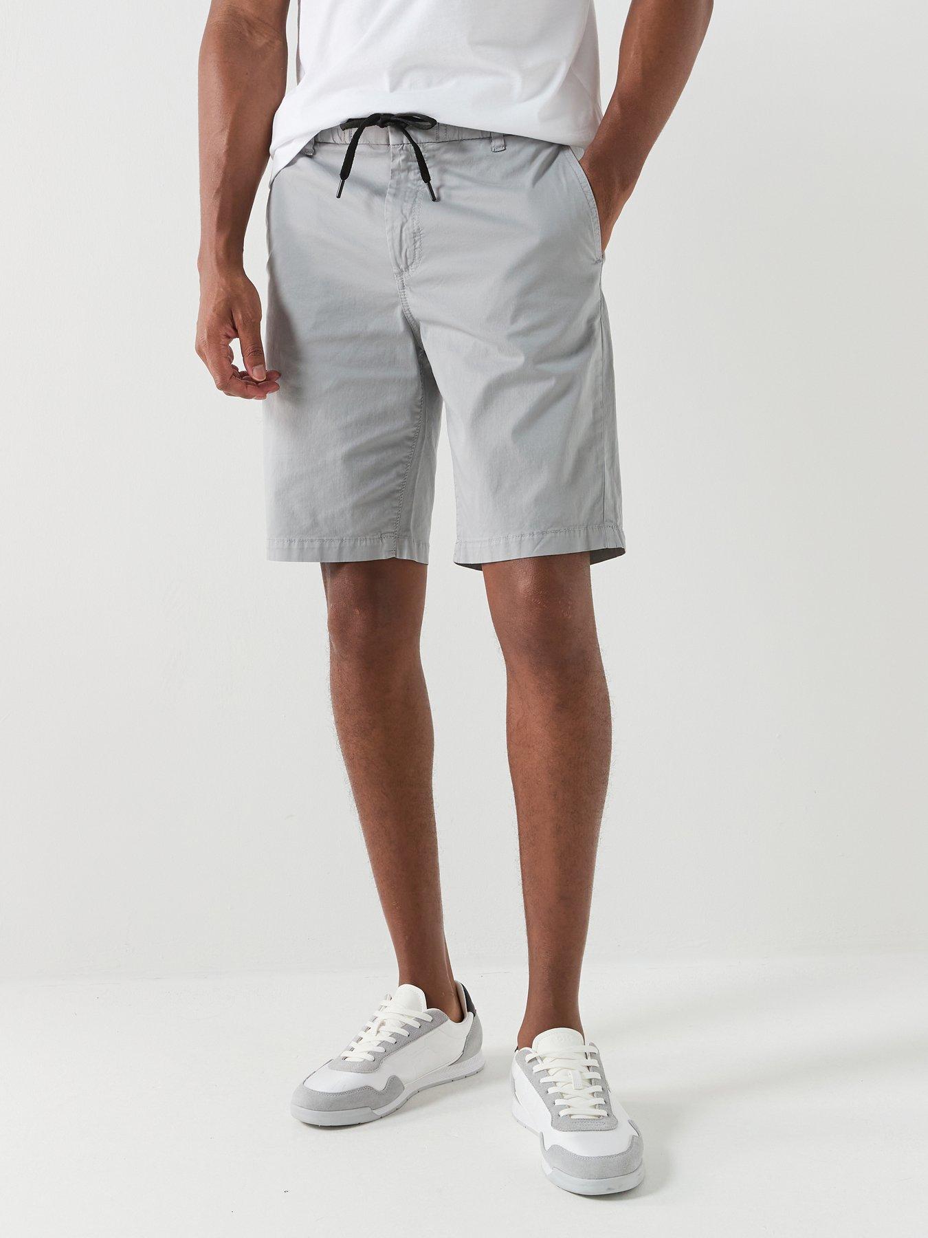 BOSS Chino Tapered Drawstring Shorts - Silver