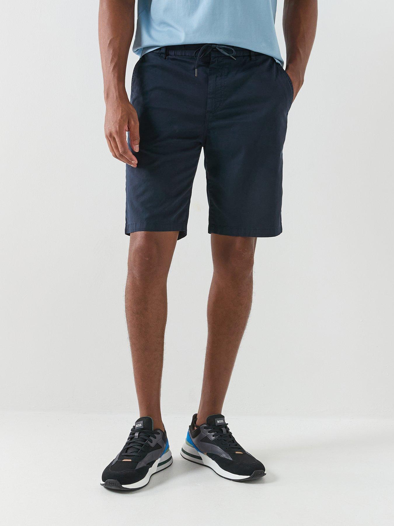 image of boss-chino-tapered-drawstring-shorts-dark-blue