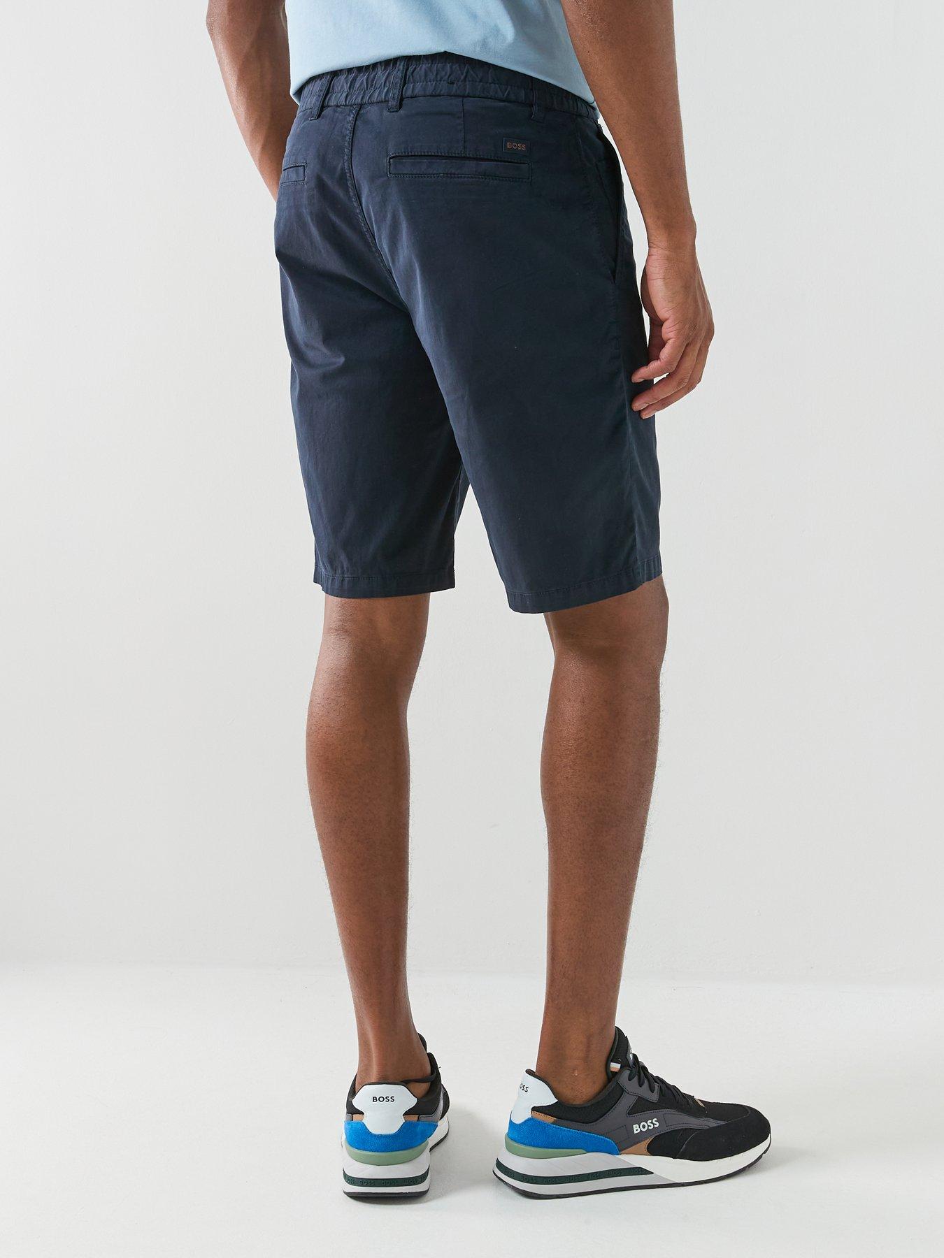 stillFront image of boss-chino-tapered-drawstring-shorts-dark-blue