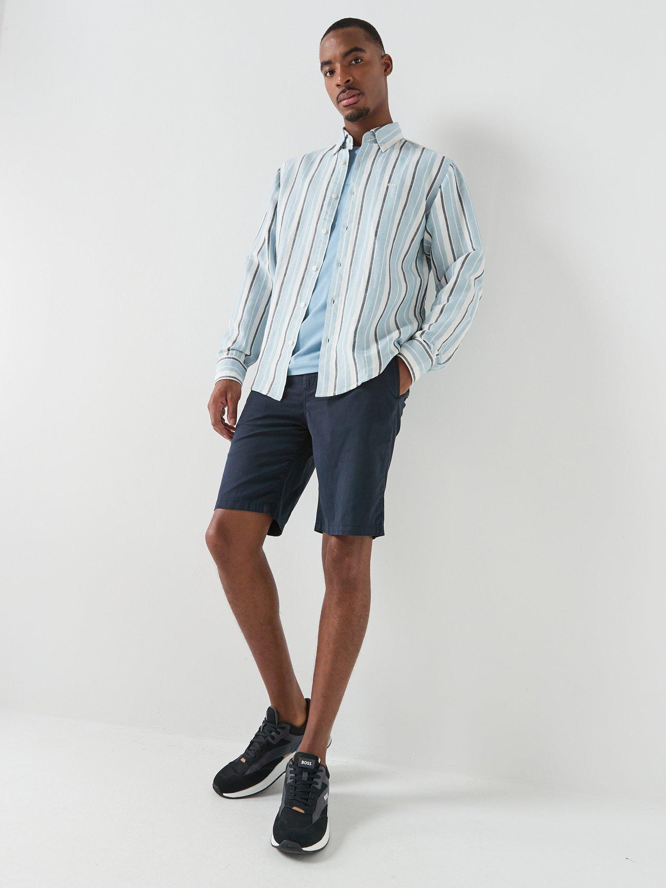  image of boss-chino-tapered-drawstring-shorts-dark-blue
