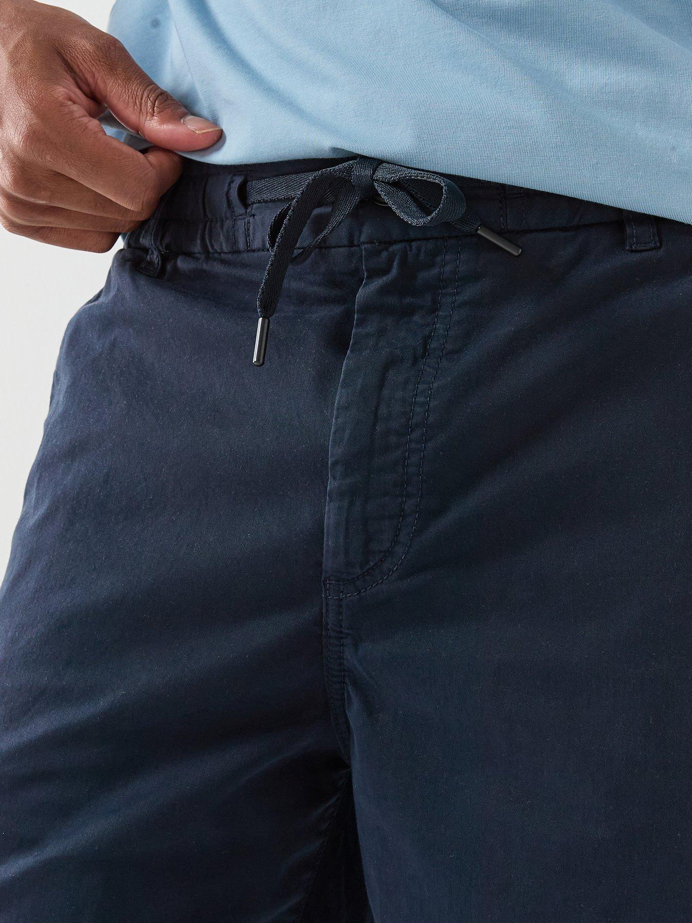  image of boss-chino-tapered-drawstring-shorts-dark-blue