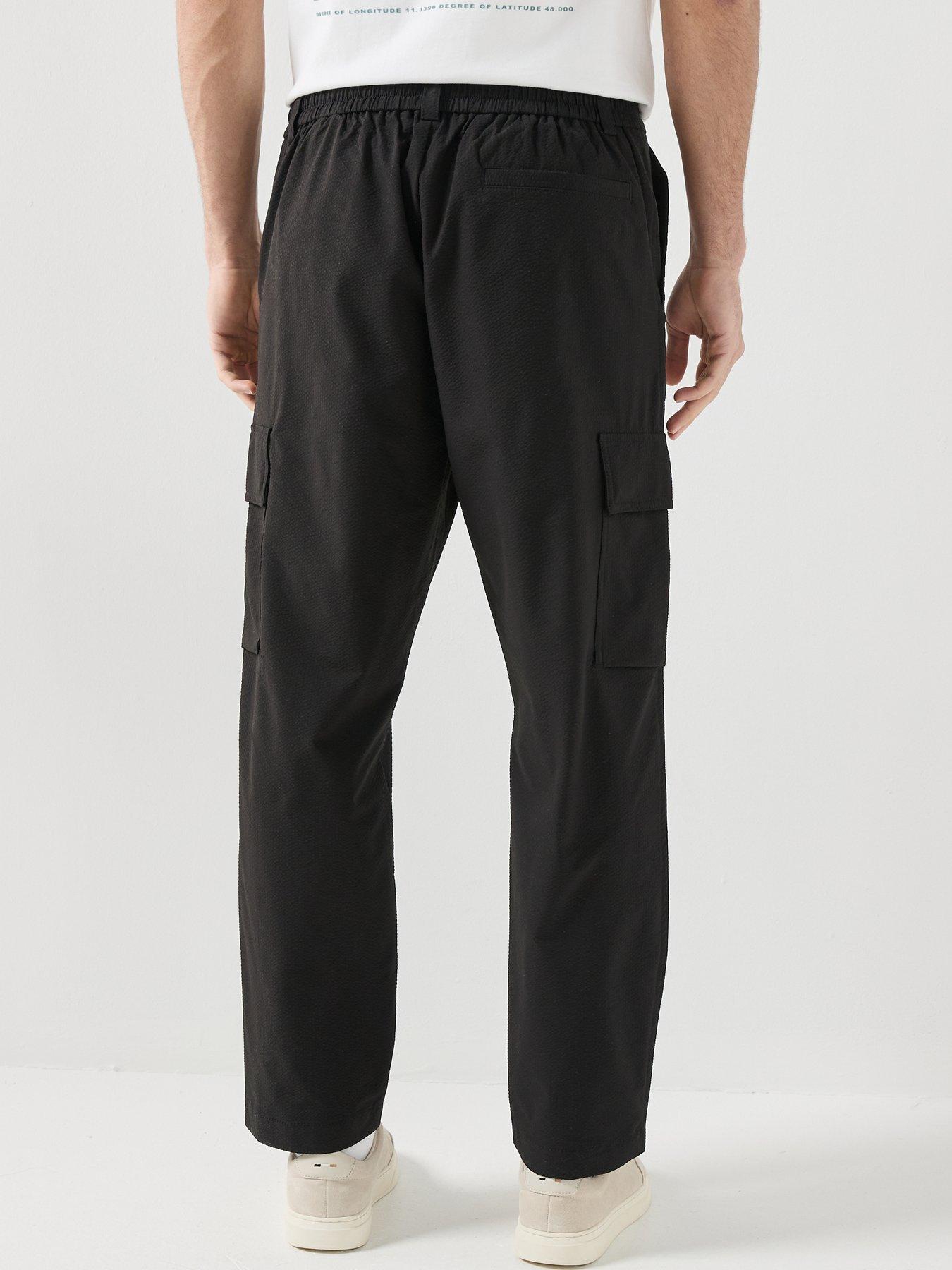 Image 2 of 5 of BOSS Sracky_6 Seersucker Cargo Pants - Black