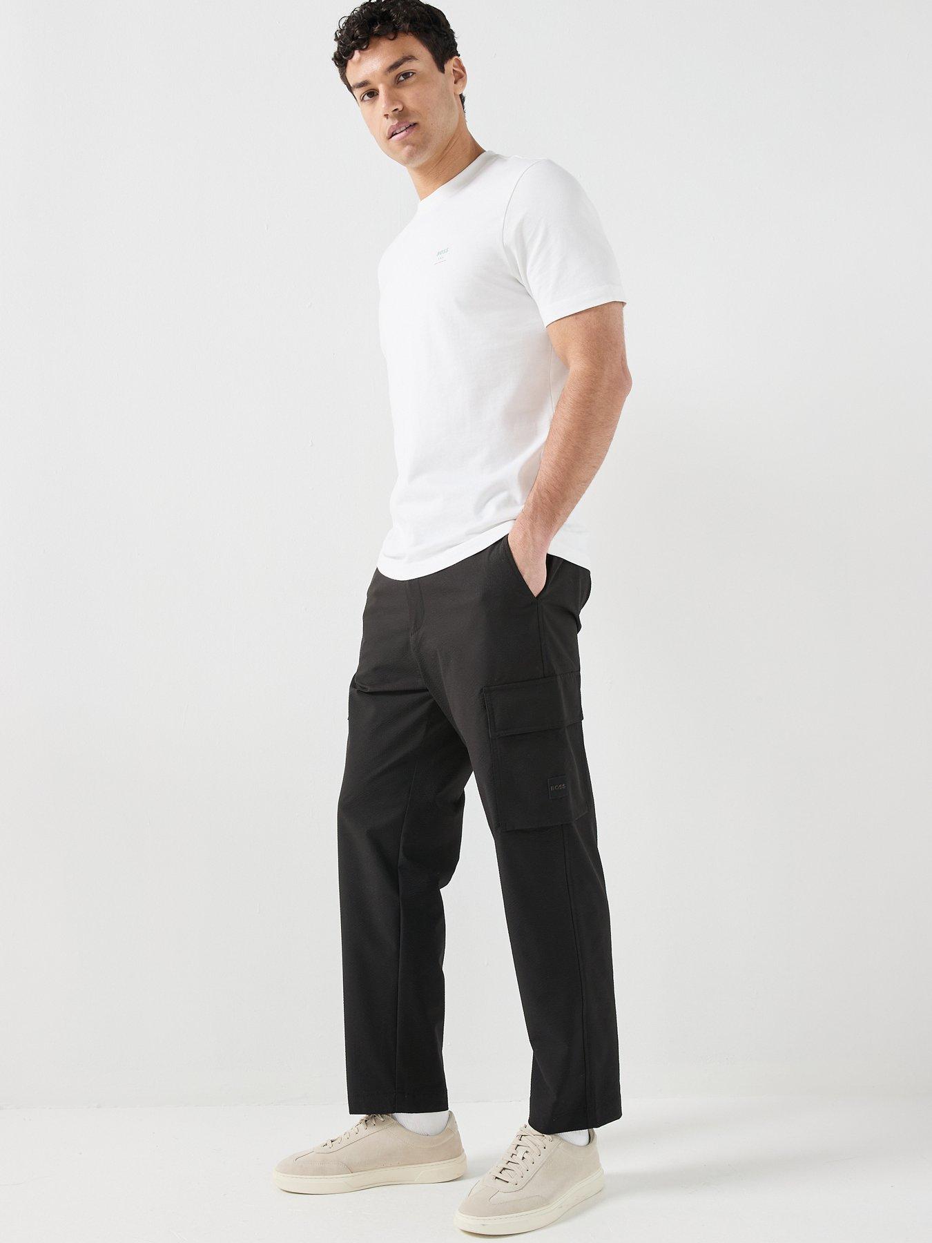 Image 3 of 5 of BOSS Sracky_6 Seersucker Cargo Pants - Black