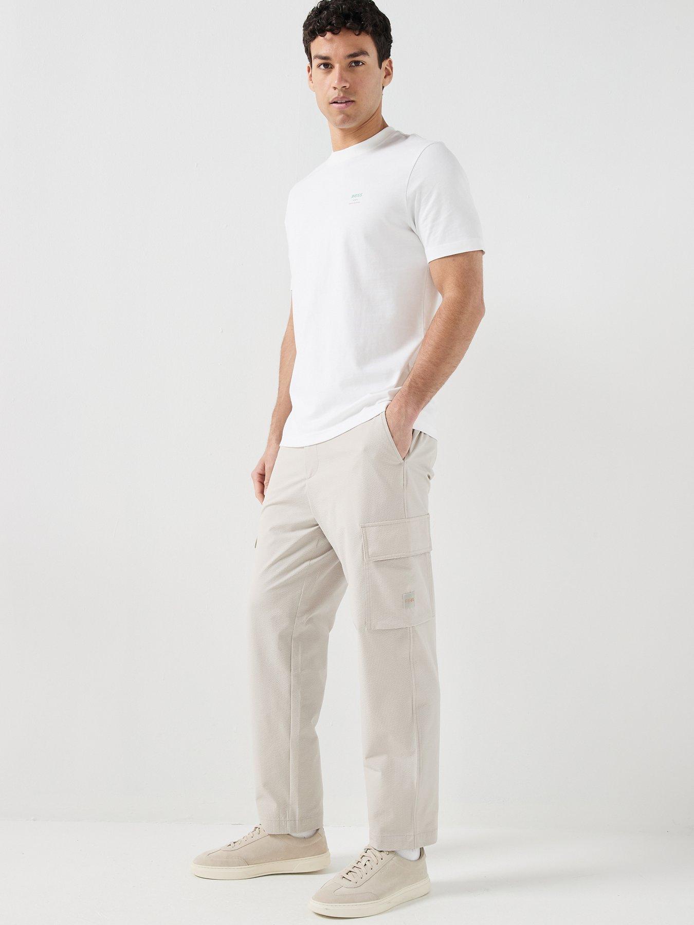 Image 5 of 5 of BOSS Sracky_6 Seersuck Cargo Pants - Light Grey