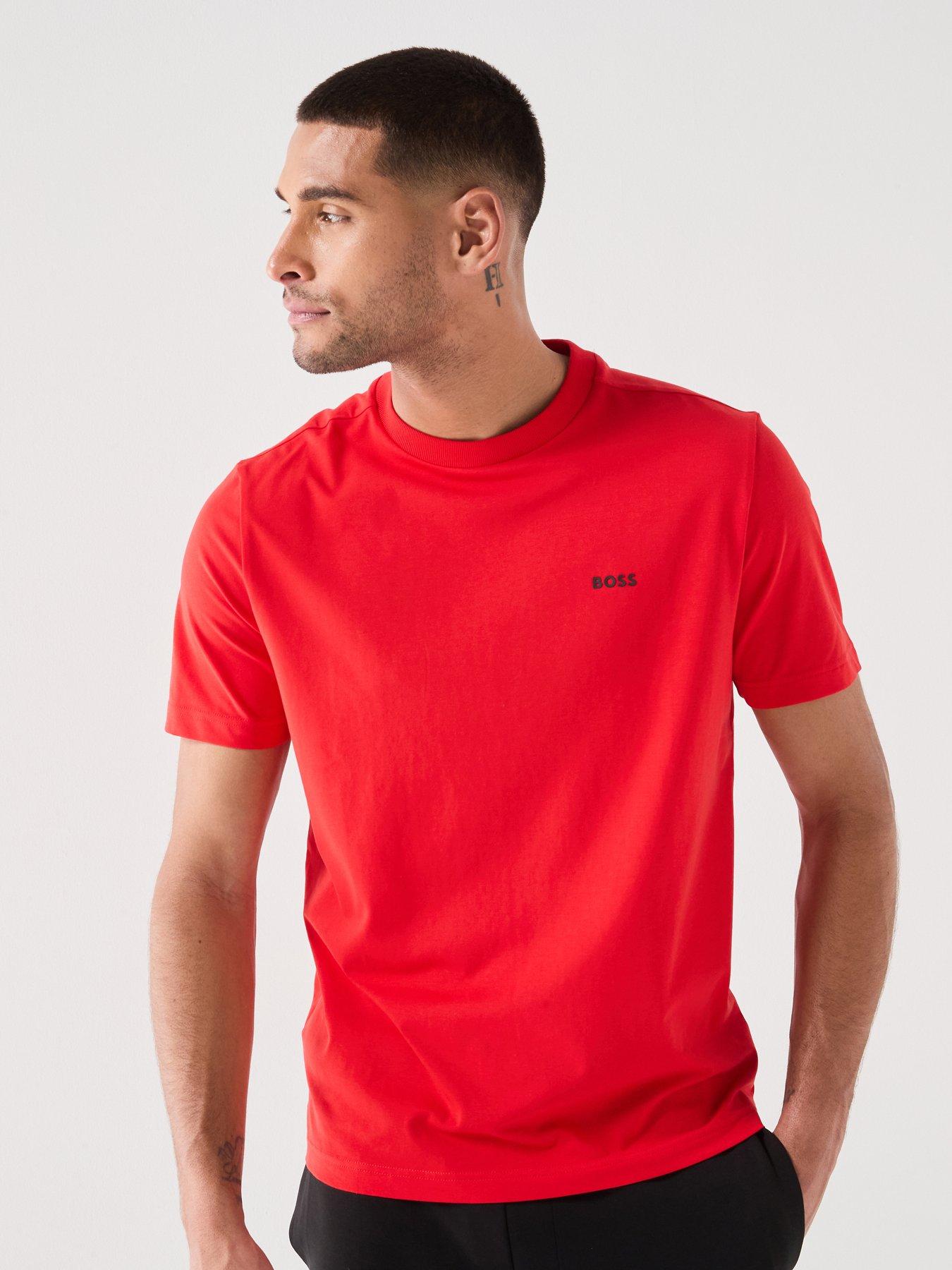  image of boss-chest-logo-t-shirt-red