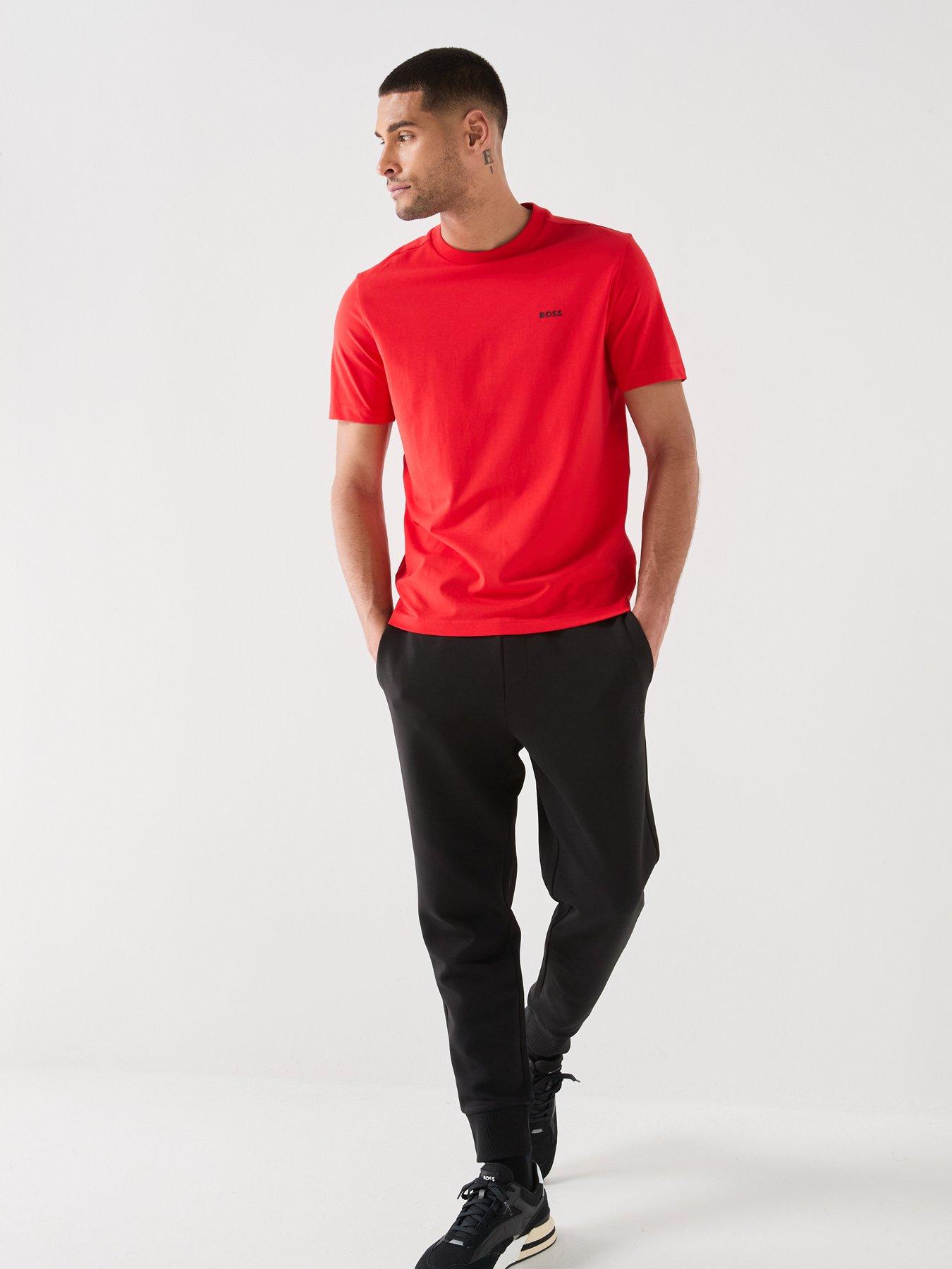  image of boss-chest-logo-t-shirt-red