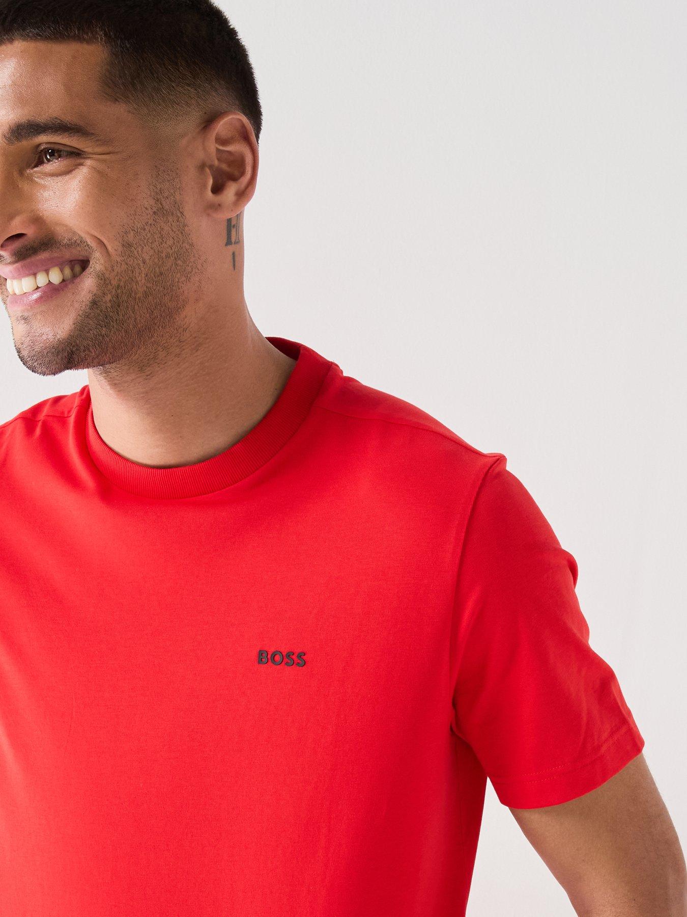 image of boss-chest-logo-t-shirt-red