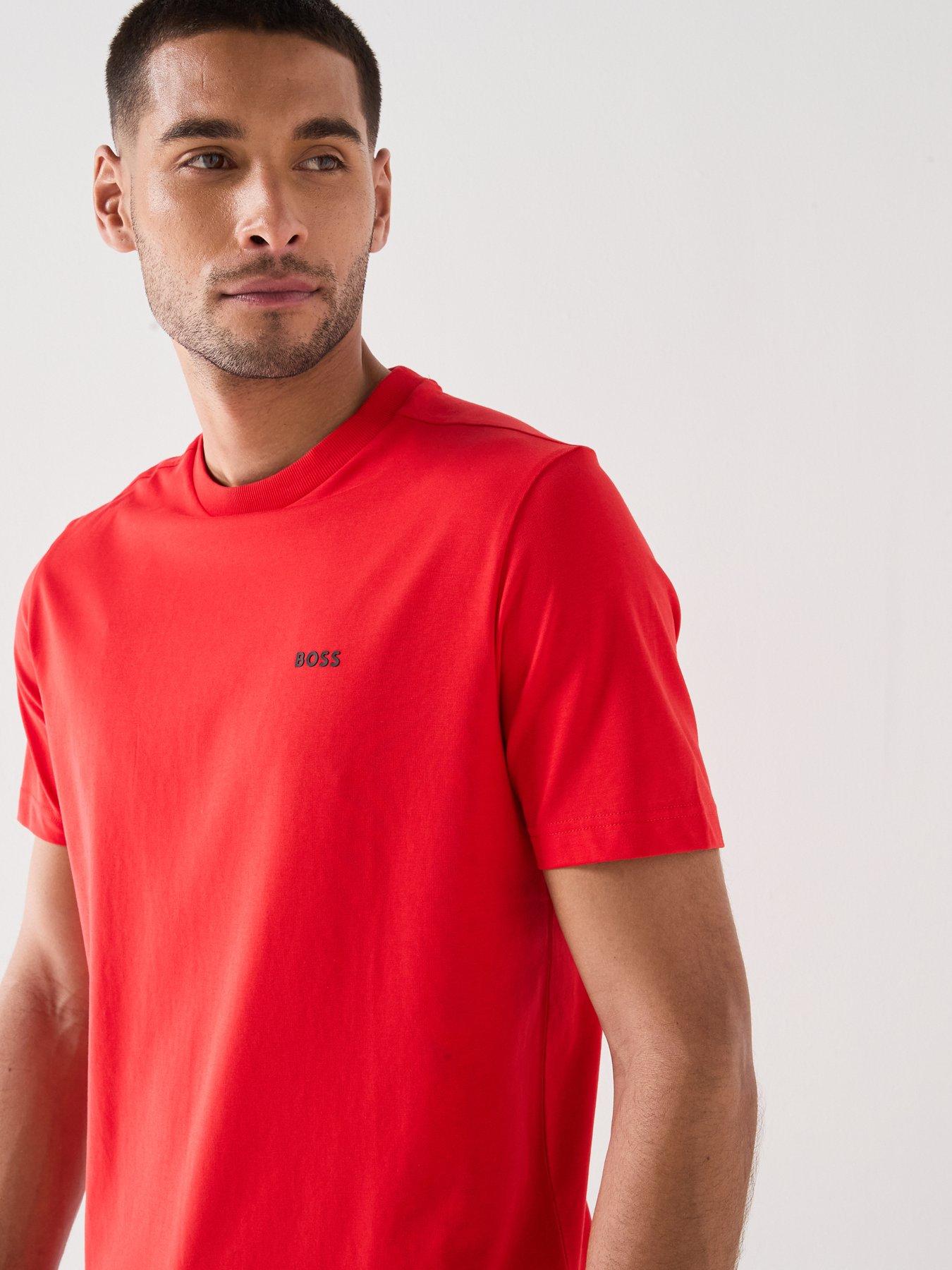  image of boss-chest-logo-t-shirt-red