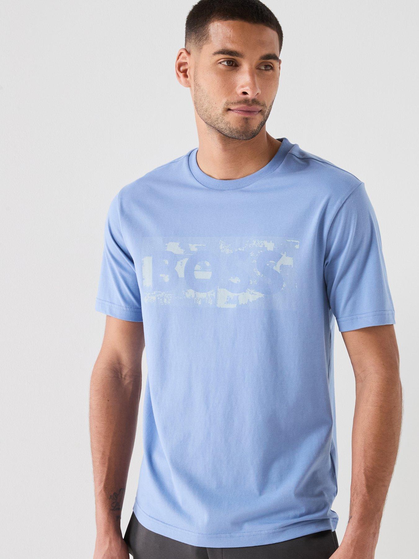 Image 6 of 6 of BOSS Logo Pattern T-Shirt - Light Blue