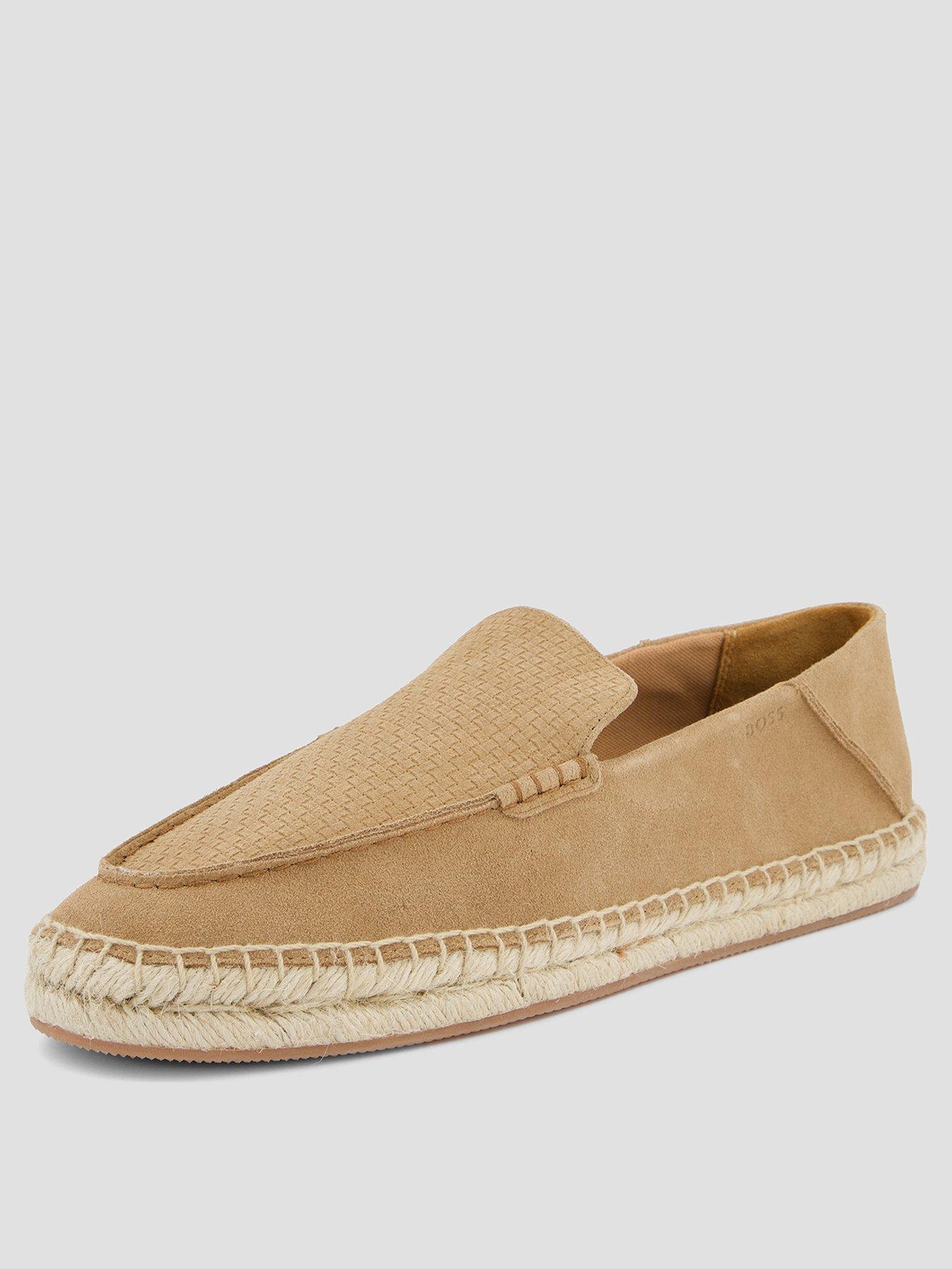stillFront image of boss-madeira-moccasin-suede-espadrilles-beige