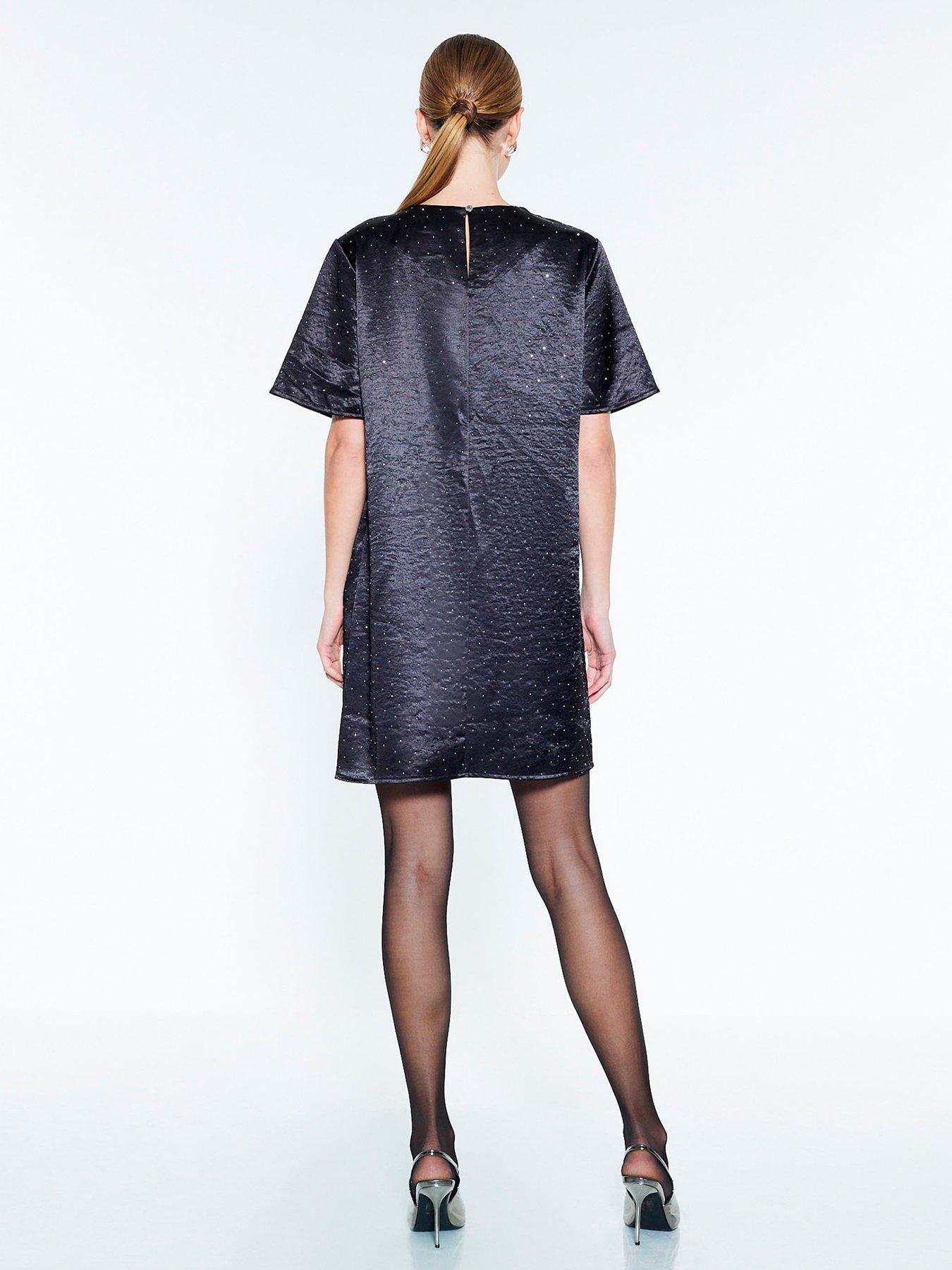 stillFront image of river-island-hotfix-t-shirt-dress-black