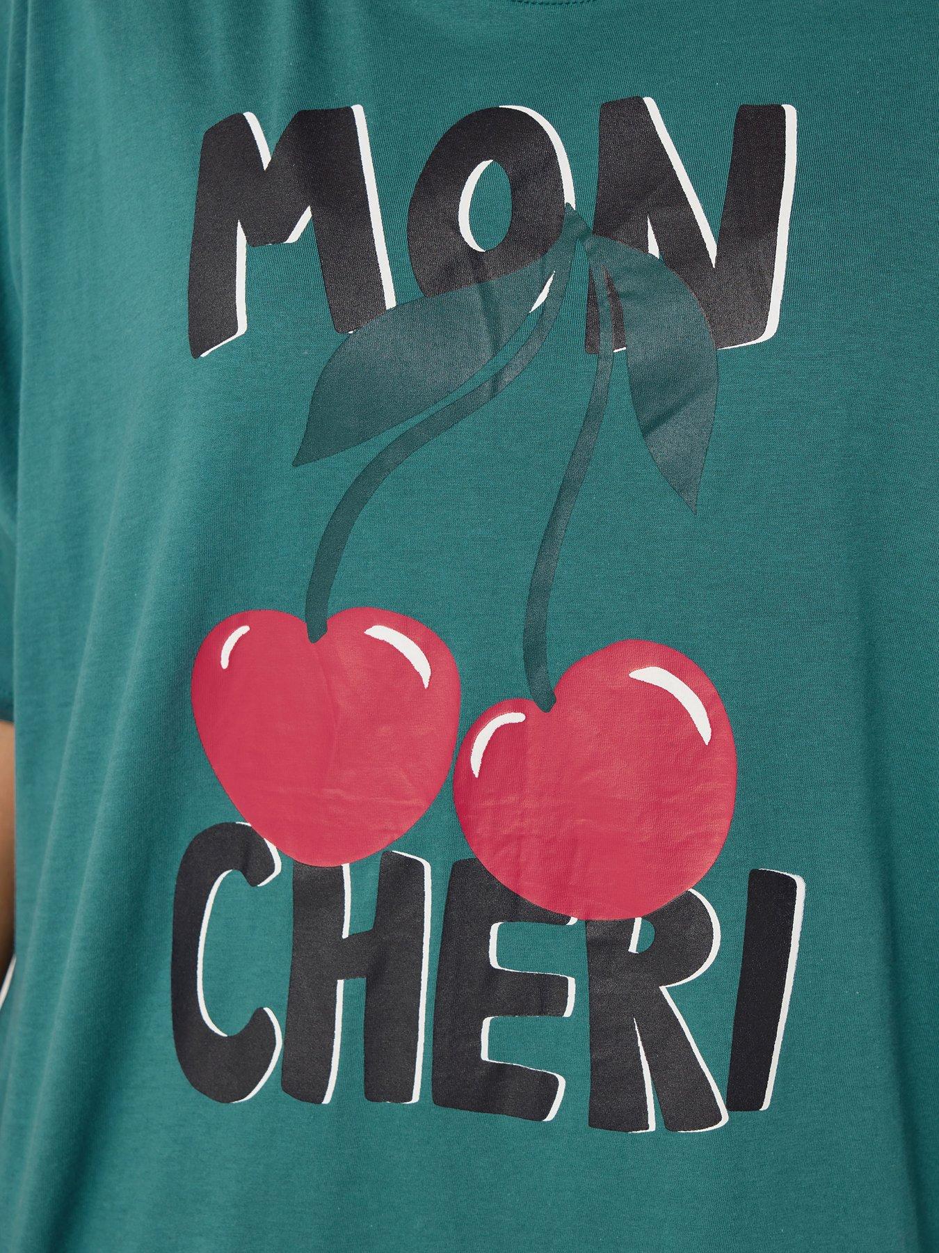  image of yours-curve-mon-cheri-wide-leg-pyjama-set-green