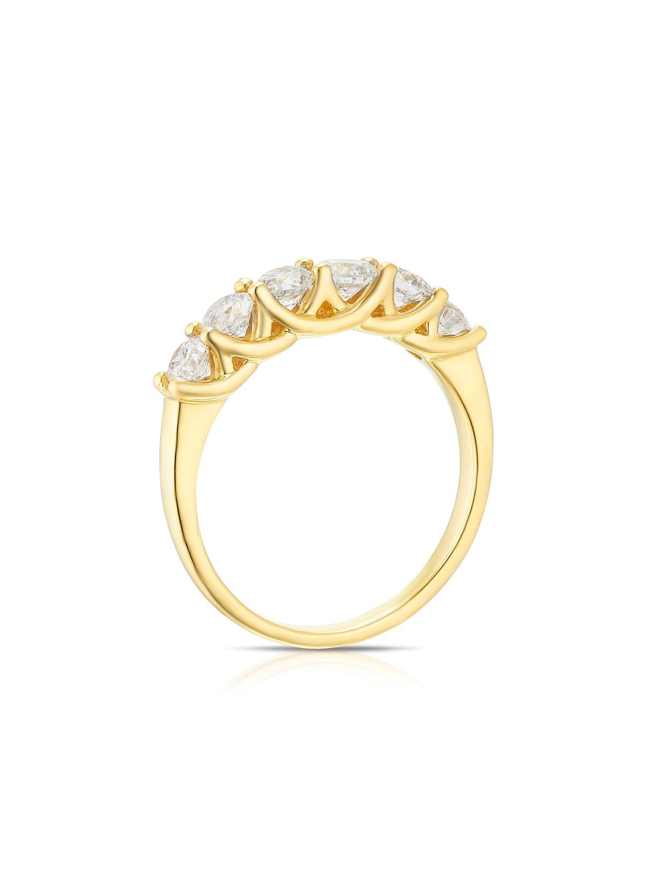 Image 4 of 4 of Ernest Jones 18Ct Yellow Six Stone Eternity 1Ct Diamond Ring - Gold