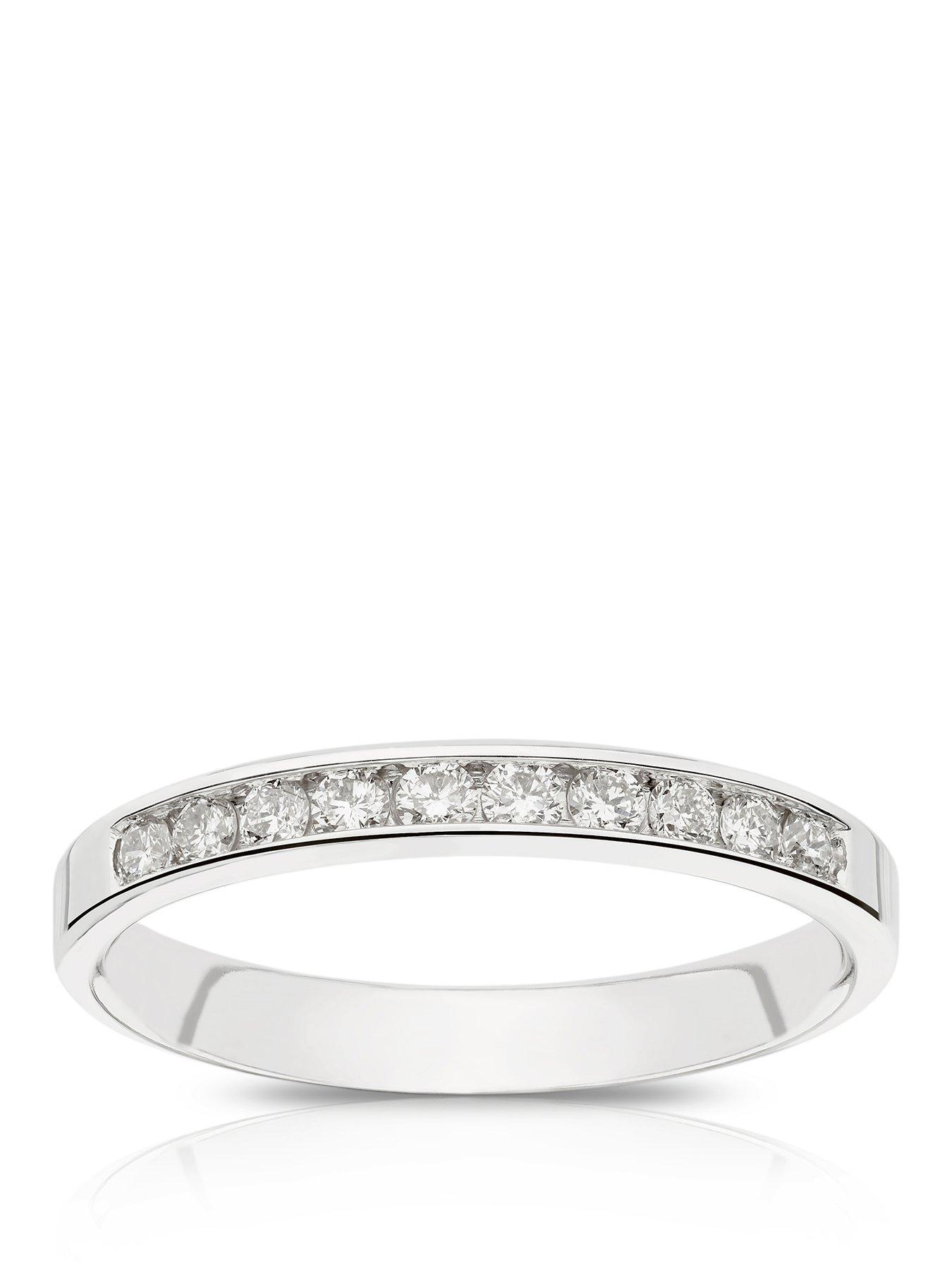 Image 1 of 4 of Ernest Jones Platinum Channel Set Eternity 025Ct Diamond Ring - White