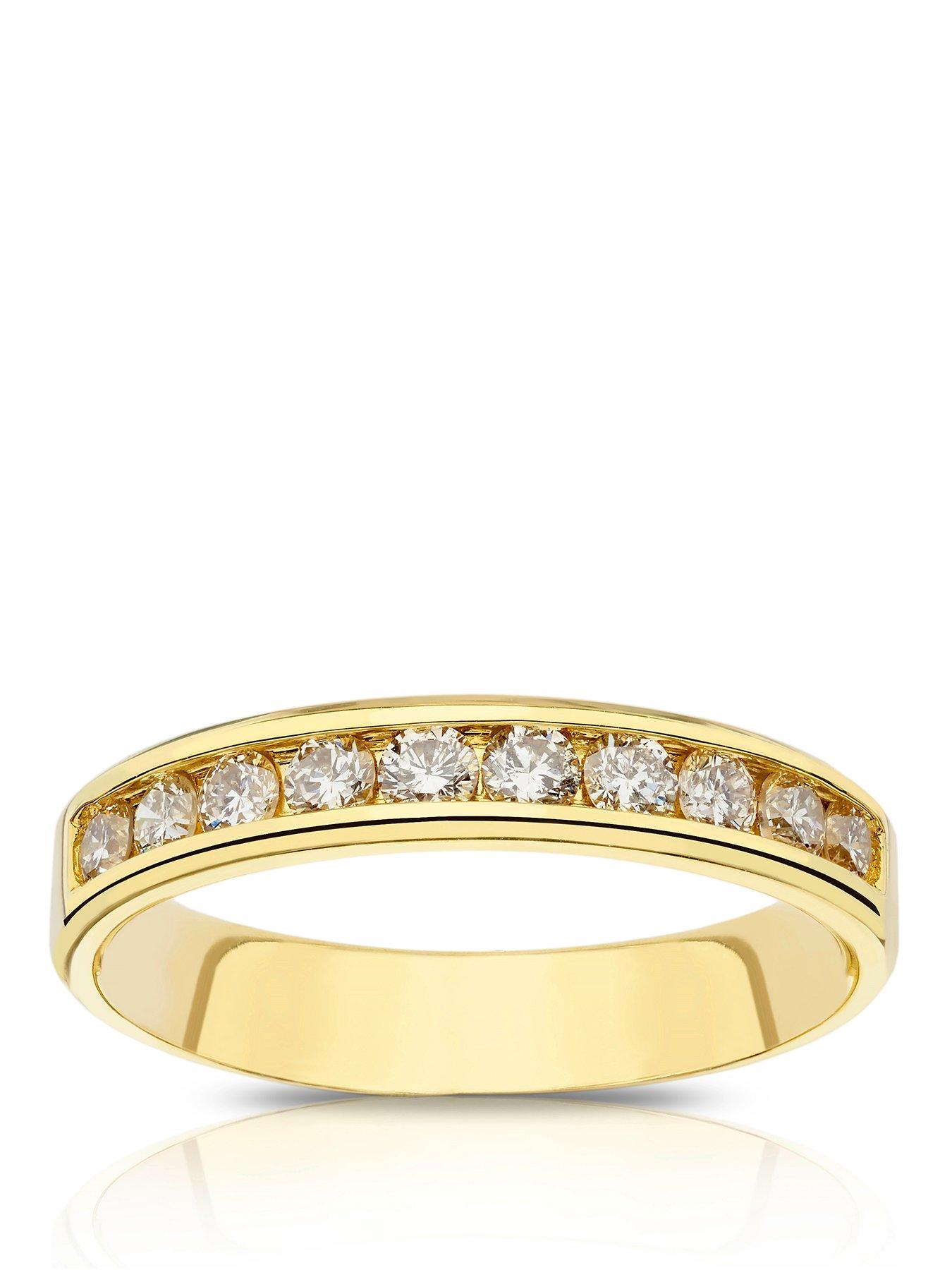  image of ernest-jones-18ct-gold-channel-set-eternity-050ct-diamond-ring