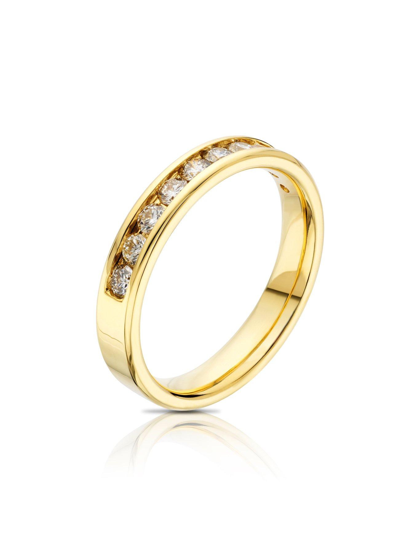  image of ernest-jones-18ct-gold-channel-set-eternity-050ct-diamond-ring