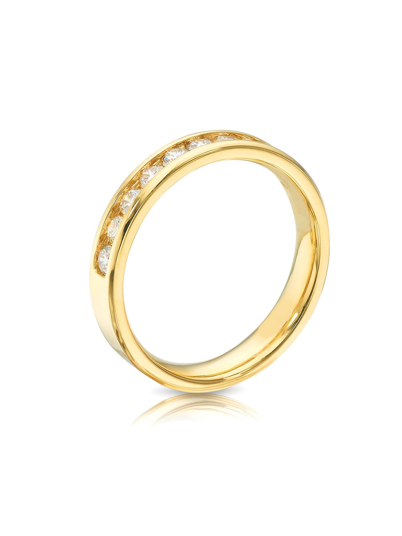  image of ernest-jones-18ct-gold-channel-set-eternity-050ct-diamond-ring