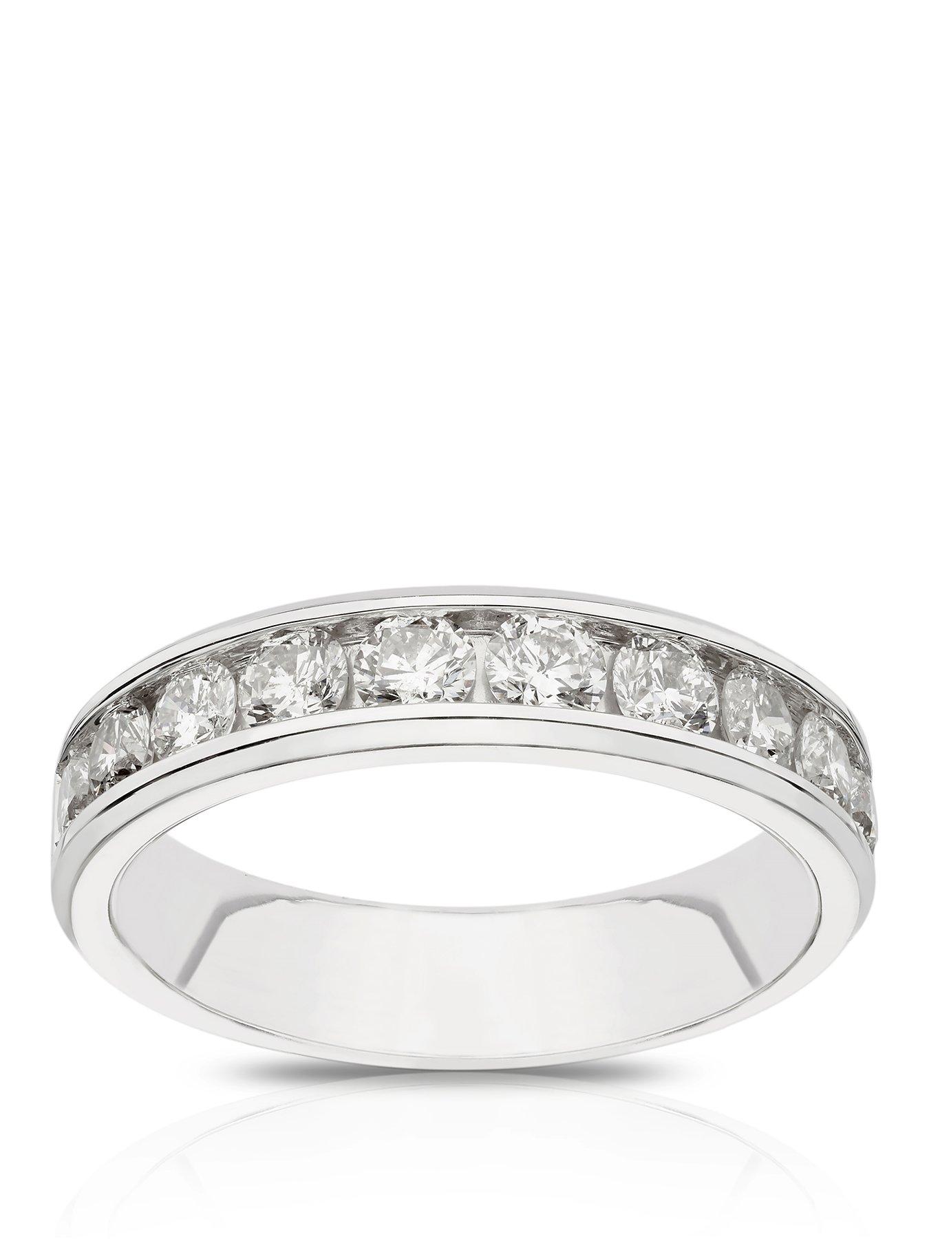  image of ernest-jones-platinum-channel-set-eternity-1ct-diamond-ring-white