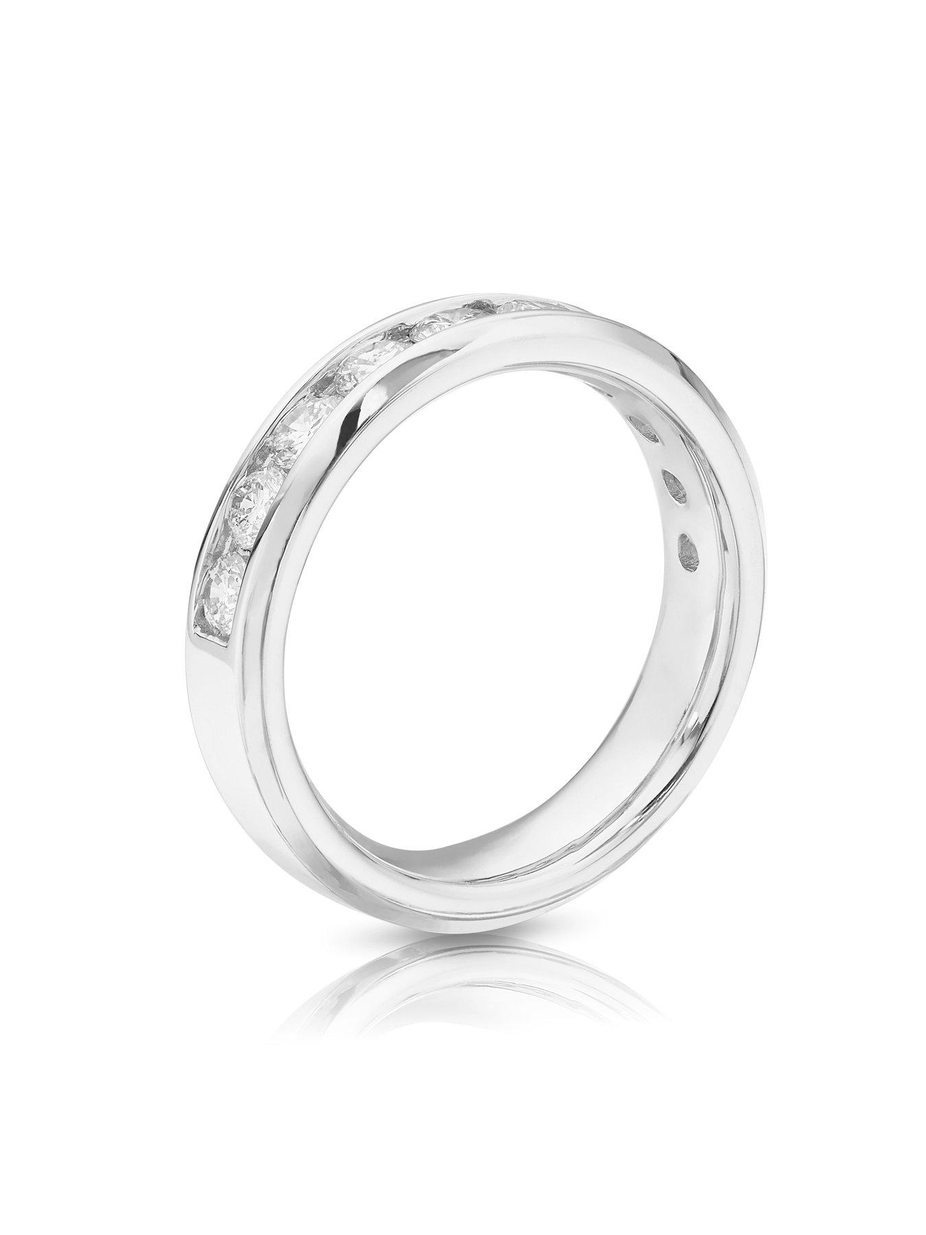  image of ernest-jones-platinum-channel-set-eternity-1ct-diamond-ring-white