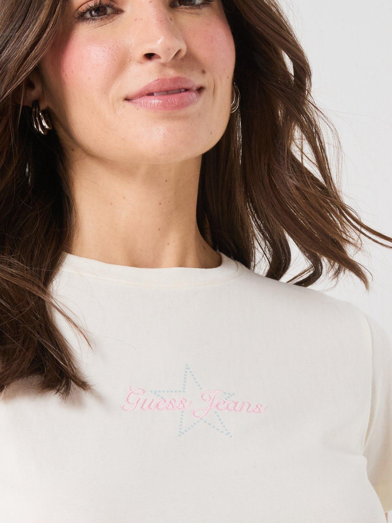 Image 4 of 6 of Guess Short Sleeve Baby Baker Tee - Cream