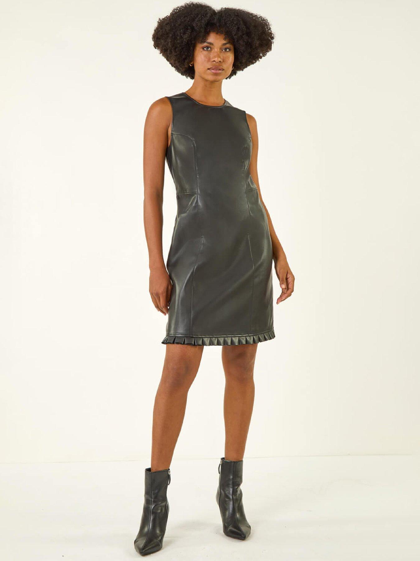 front image of roman-pinafore-pleated-a-line-dress