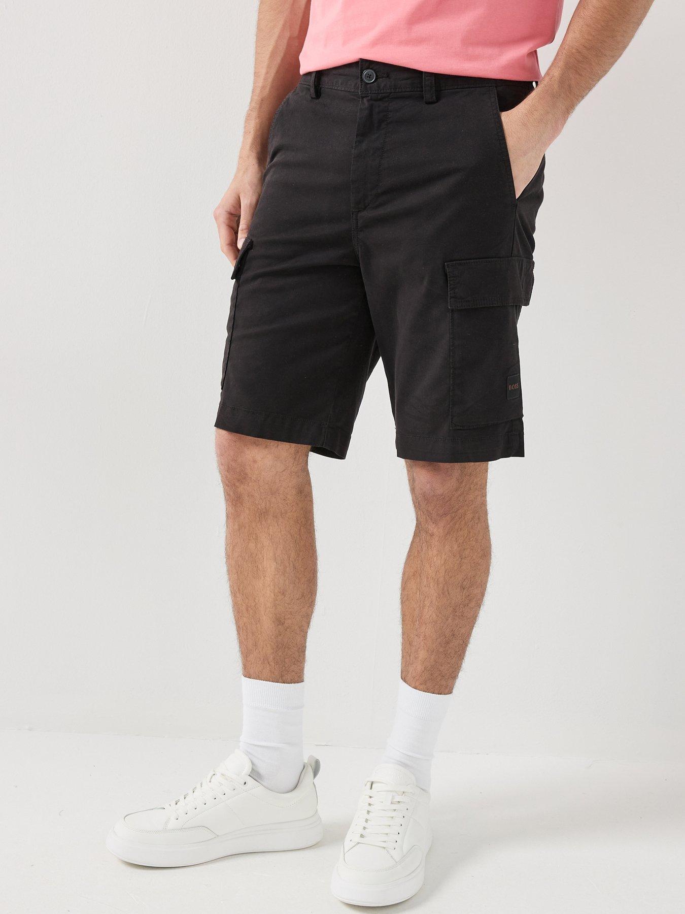 BOSS Sisla Garment Dyed Cargo Shorts - Black