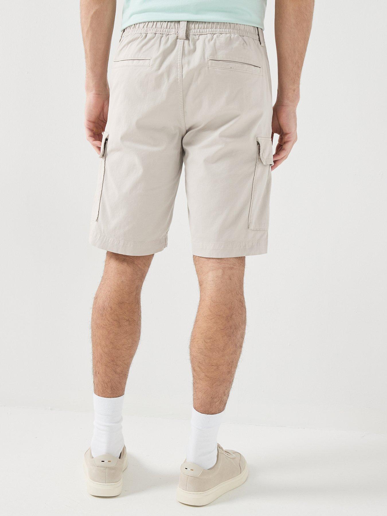 Image 2 of 5 of BOSS Sisla Garment Dyed Cargo Shorts - Light Grey
