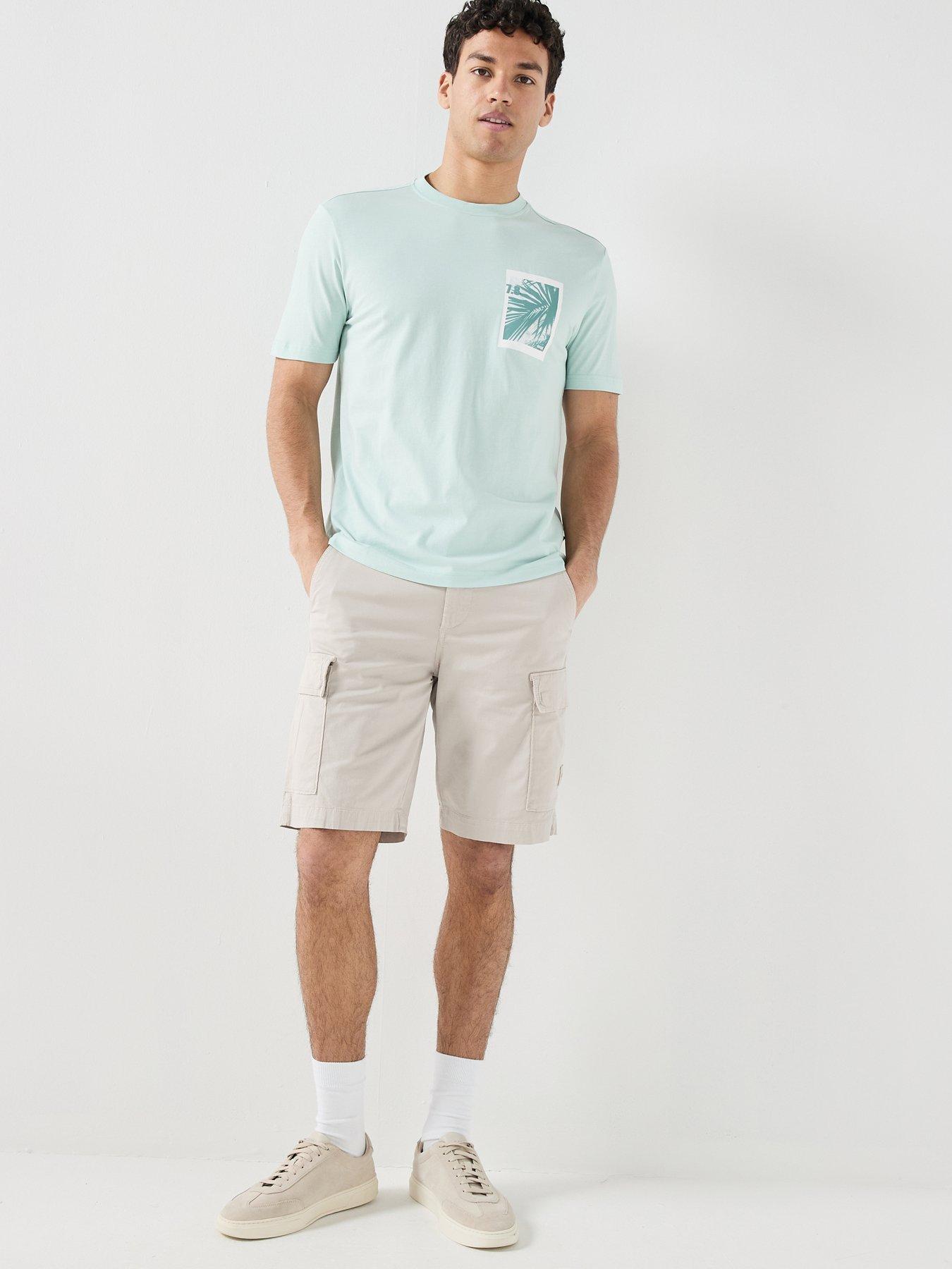 Image 3 of 5 of BOSS Sisla Garment Dyed Cargo Shorts - Light Grey