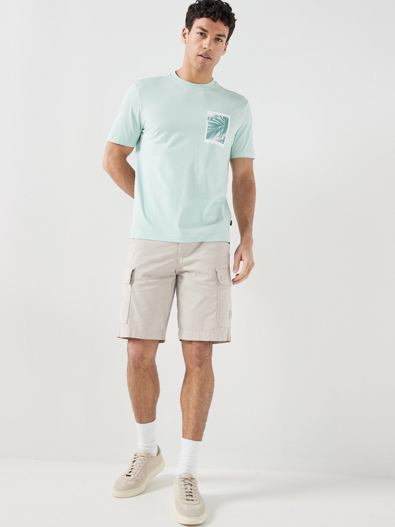 Image 5 of 5 of BOSS Sisla Garment Dyed Cargo Shorts - Light Grey