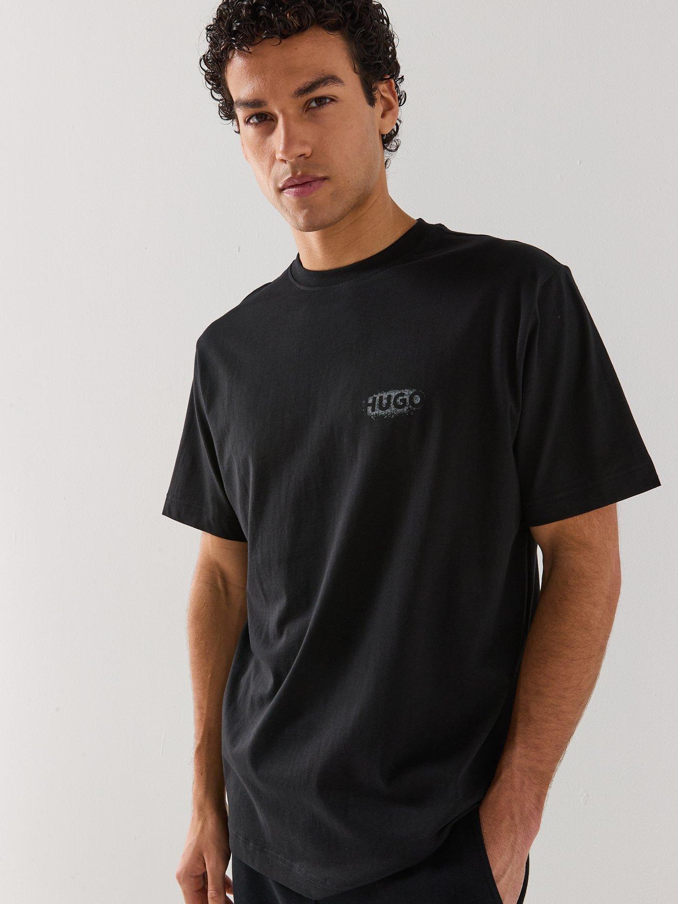 Image 4 of 4 of HUGO Spray Logo Loungewear T-Shirt - Black