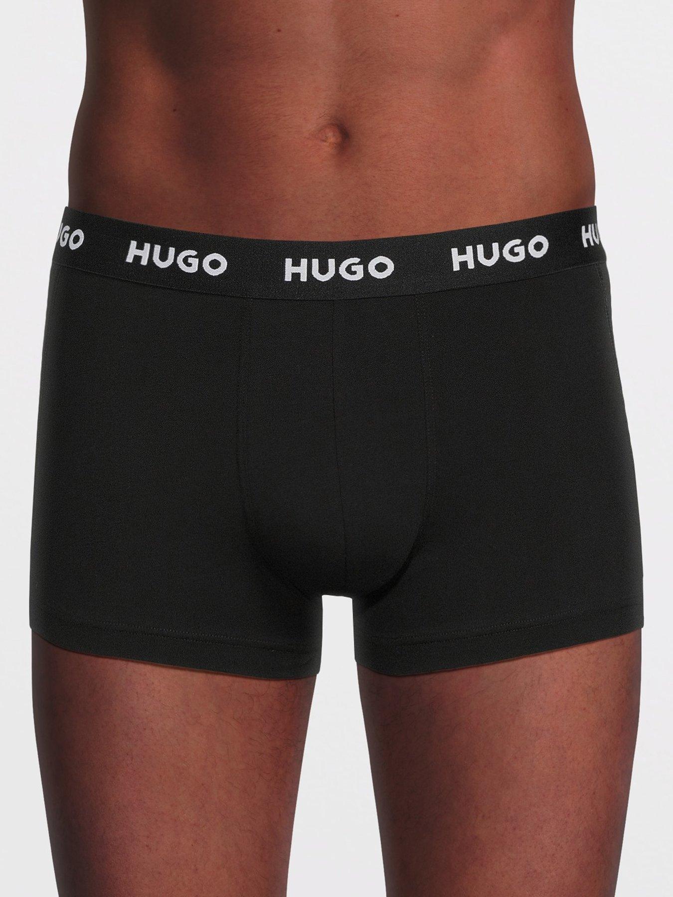  image of hugo-bodywear-triplet-3-pack-printed-trunks-assorted