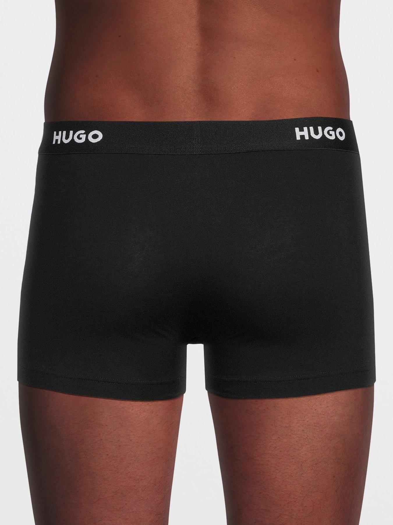  image of hugo-bodywear-triplet-3-pack-printed-trunks-assorted