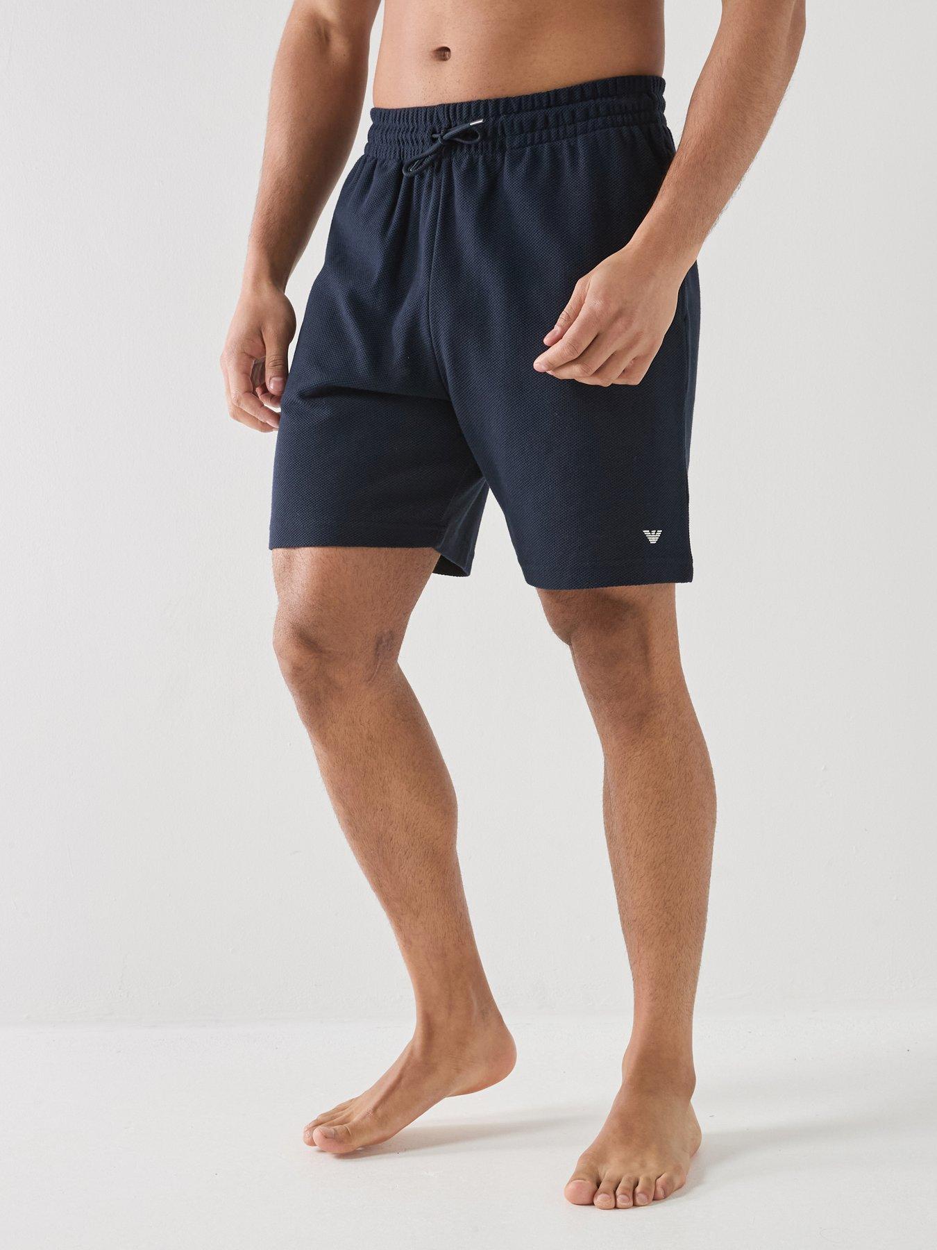 Image 1 of 4 of Emporio Armani Bodywear Pique Jersey Shorts - Dark Blue