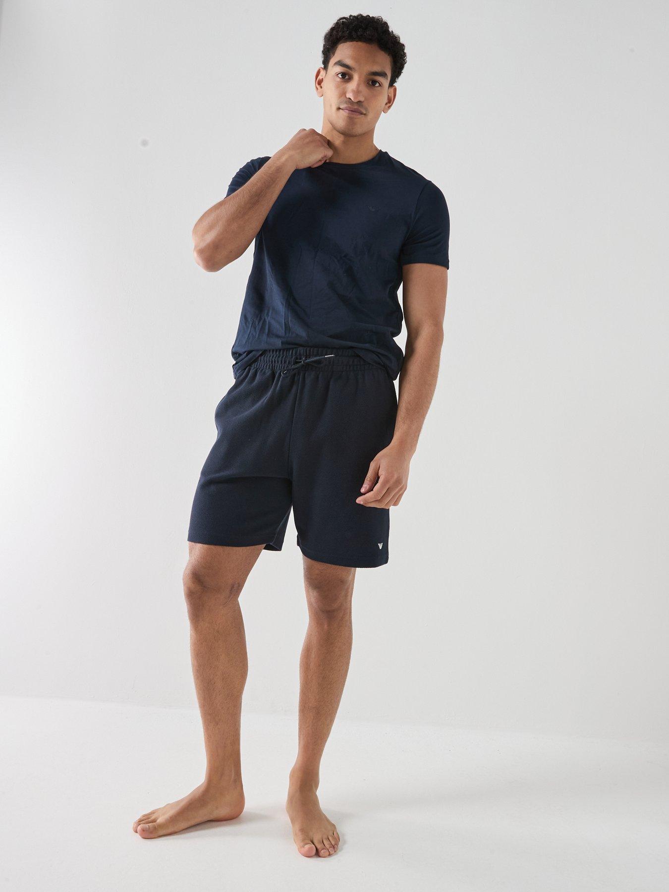 Image 3 of 4 of Emporio Armani Bodywear Pique Jersey Shorts - Dark Blue