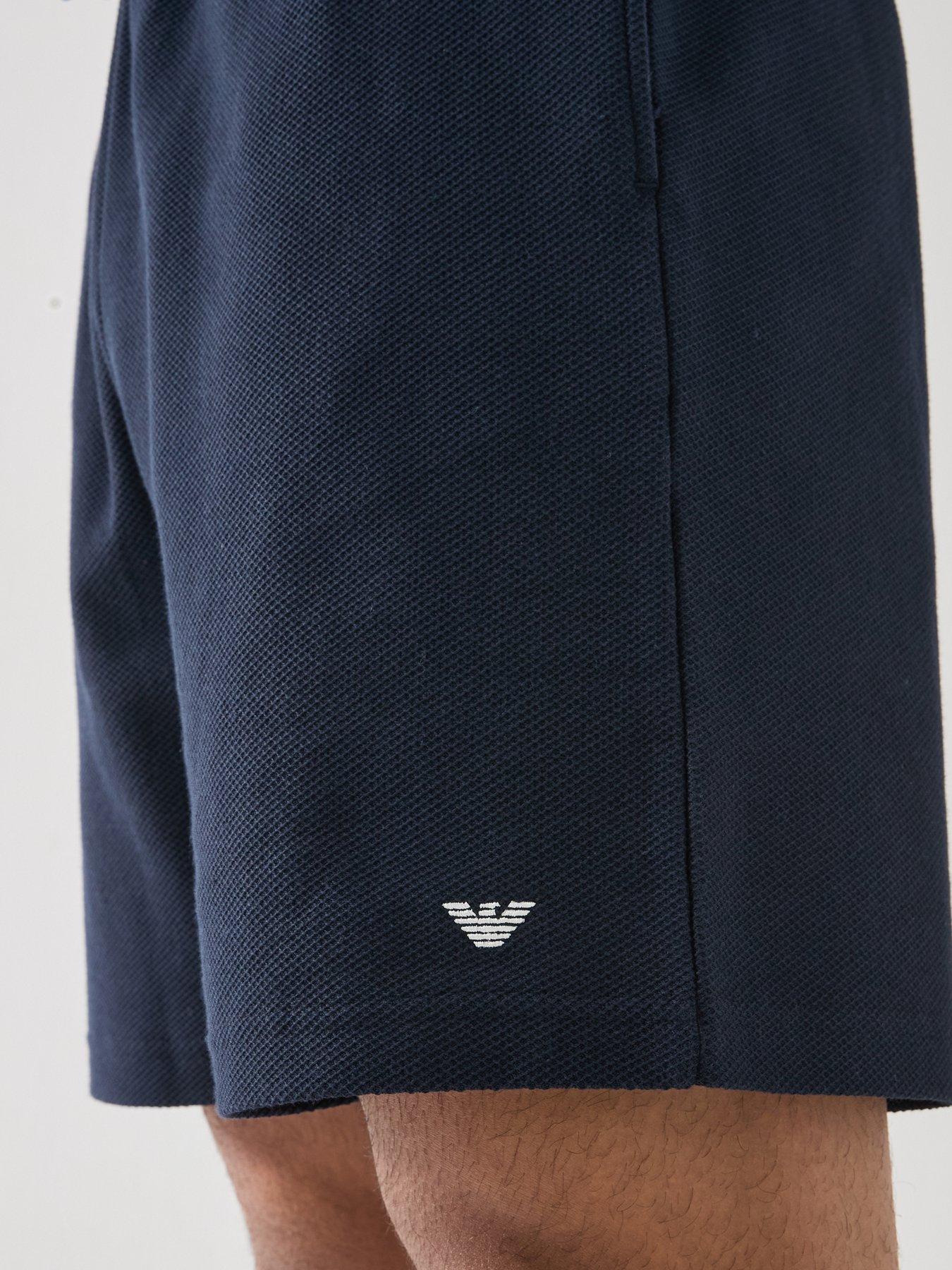 Image 4 of 4 of Emporio Armani Bodywear Pique Jersey Shorts - Dark Blue