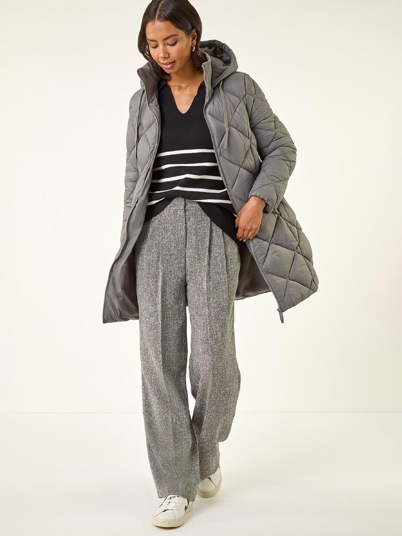  image of roman-diamond-quilt-padded-coat-grey