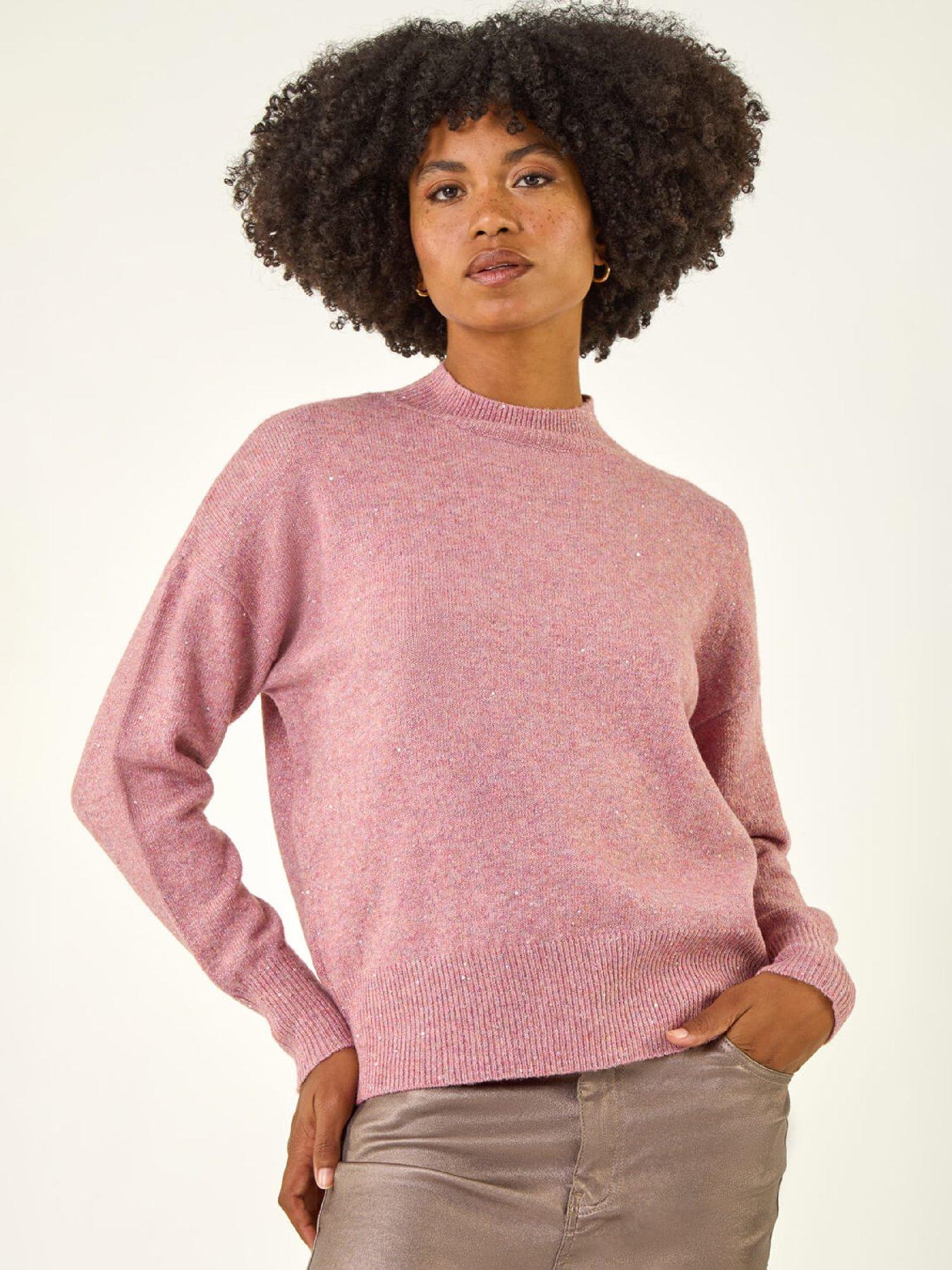 Roman Sequin High Neck Knit Jumper