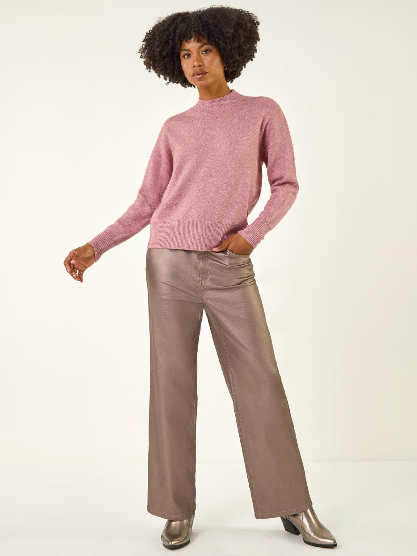  image of roman-sequin-high-neck-knit-jumper