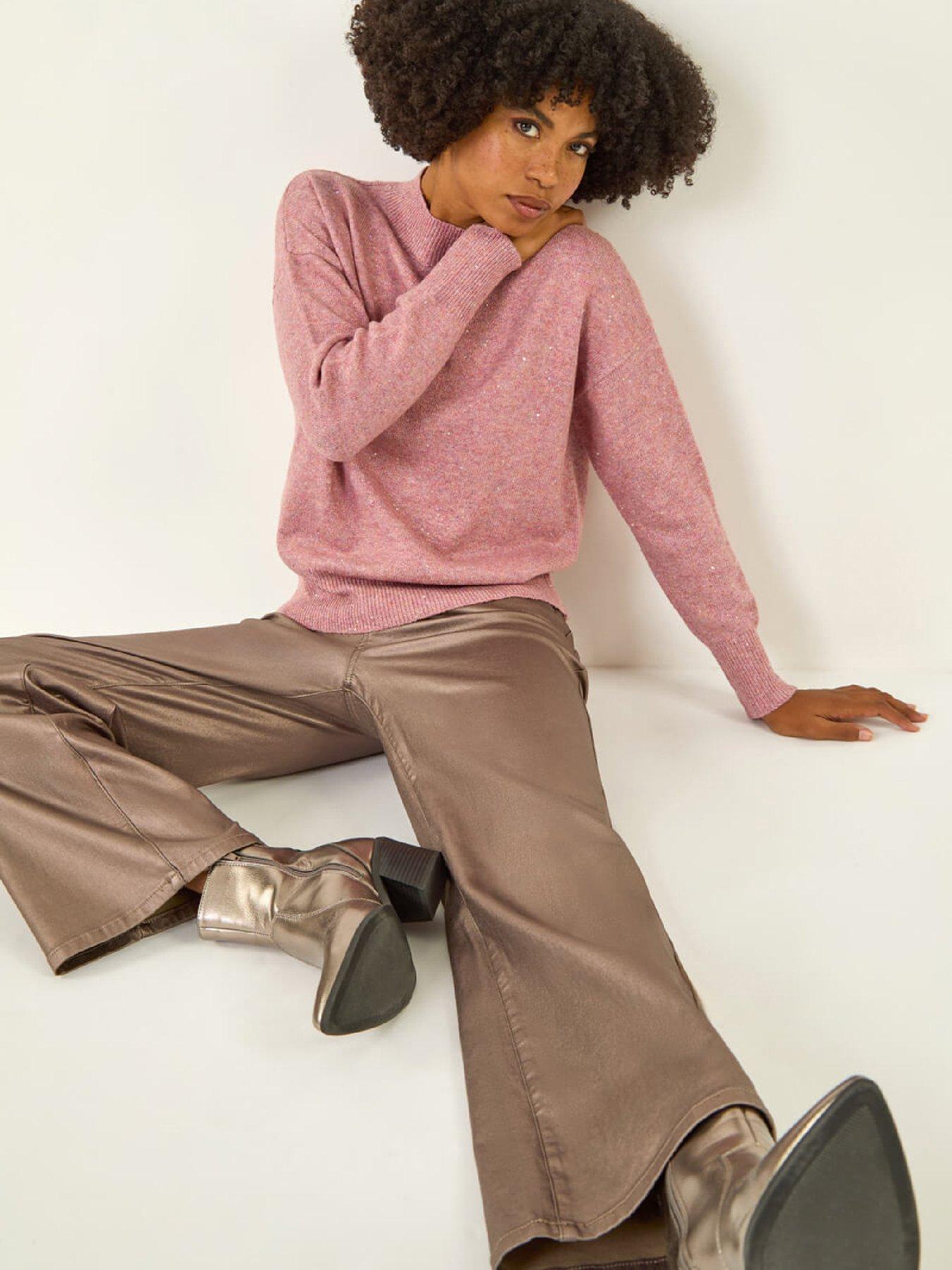  image of roman-sequin-high-neck-knit-jumper