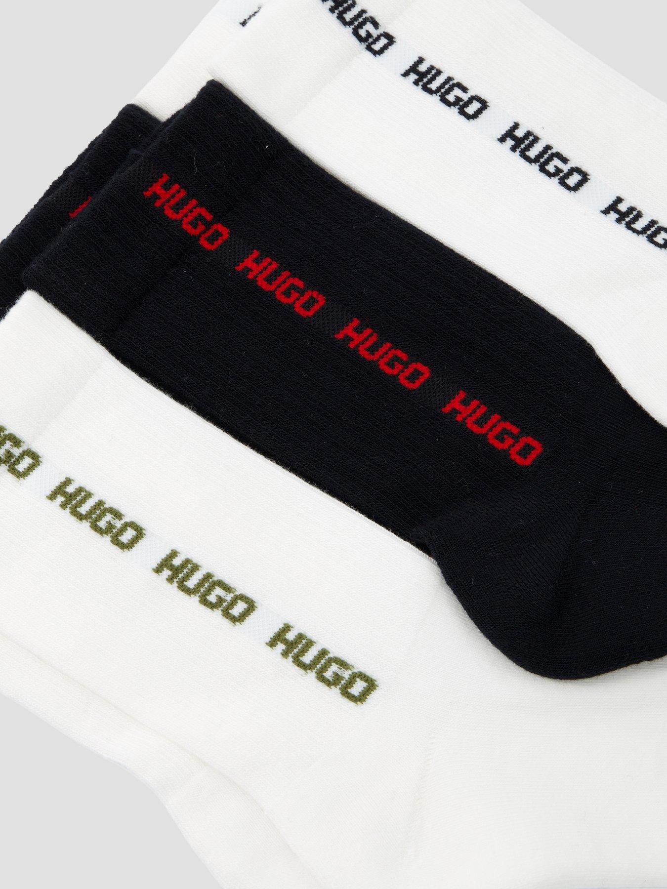 Image 2 of 2 of HUGO 3 Pack Side Tape Sports Crew Socks - Assorted