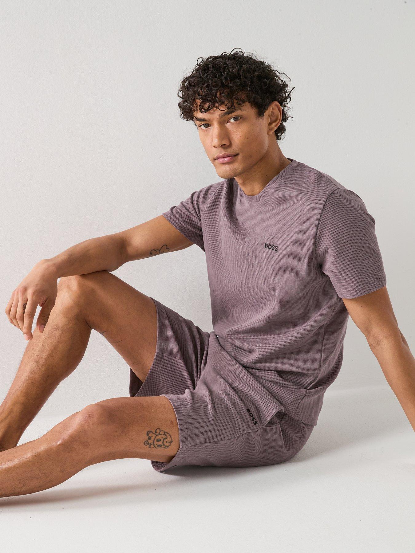 Image 5 of 5 of BOSS Waffle Loungewear Shorts - Dark Grey