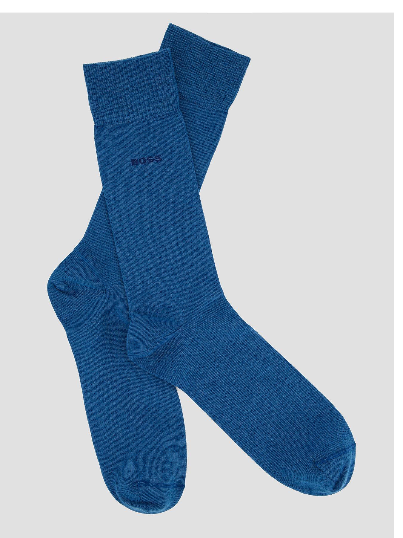 Image 2 of 3 of BOSS 2 Pack Small Logo Cotton Crew Socks - Blue