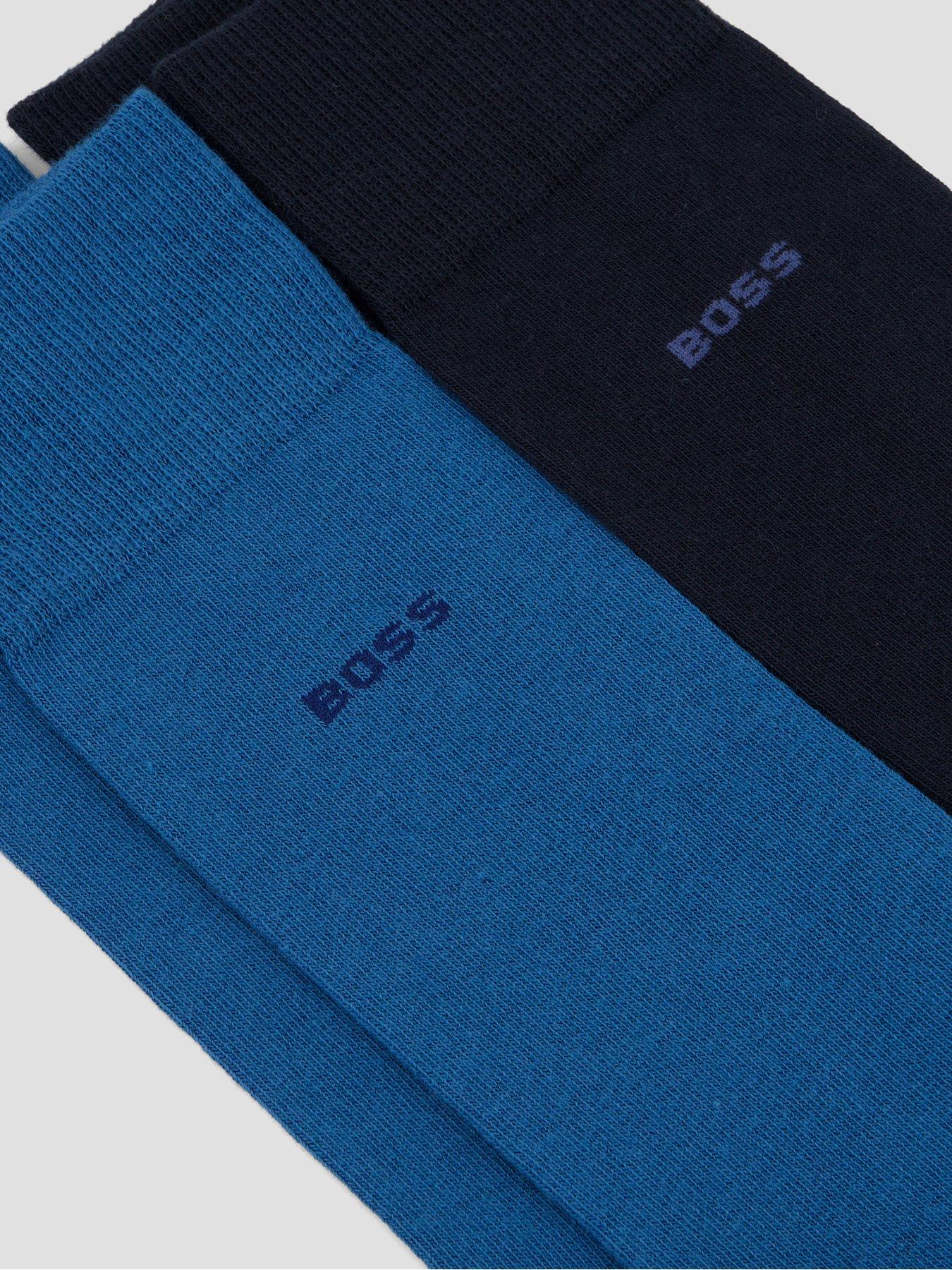 Image 3 of 3 of BOSS 2 Pack Small Logo Cotton Crew Socks - Blue